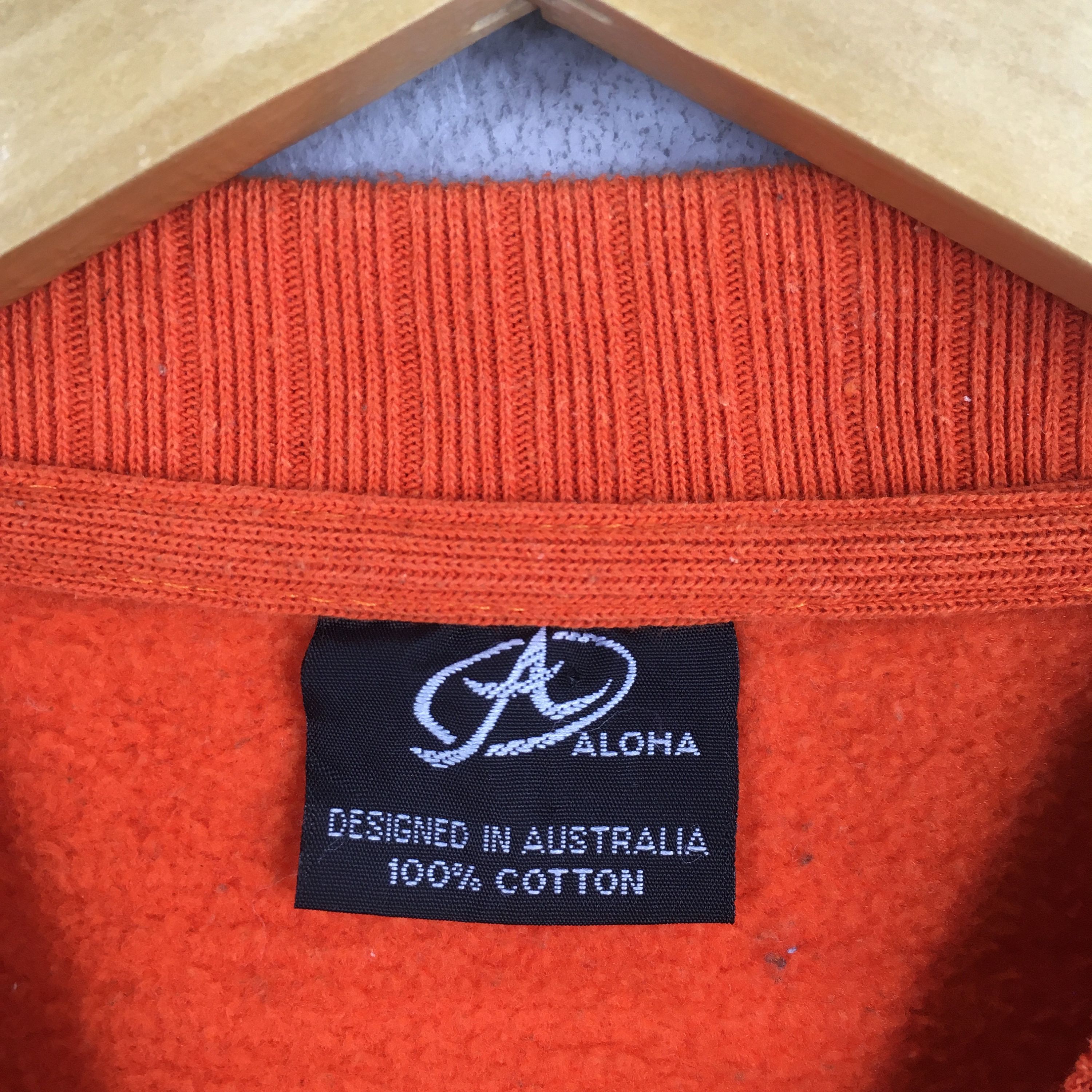 Vintage Vintage 90s Aloha Australia Orange Sweatshirt Medium Size US M / EU 48-50 / 2 - 7 Thumbnail