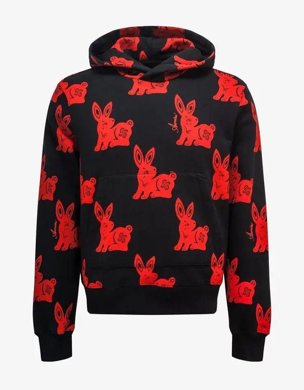 Amiri Amiri Black Rabbit Allover Hoodie Size US XS / EU 42 / 0 - 1 Thumbnail