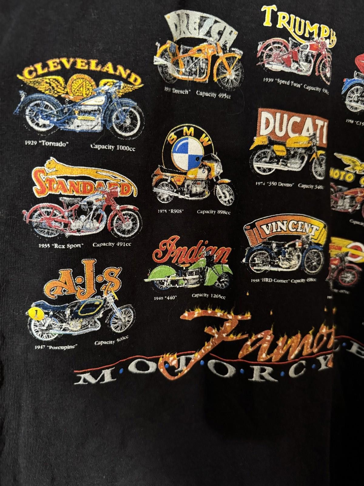 Other Famous Vintage Motorcycles T-Shirt Men Sz L Black BMW Harley Size ONE SIZE - 3 Thumbnail