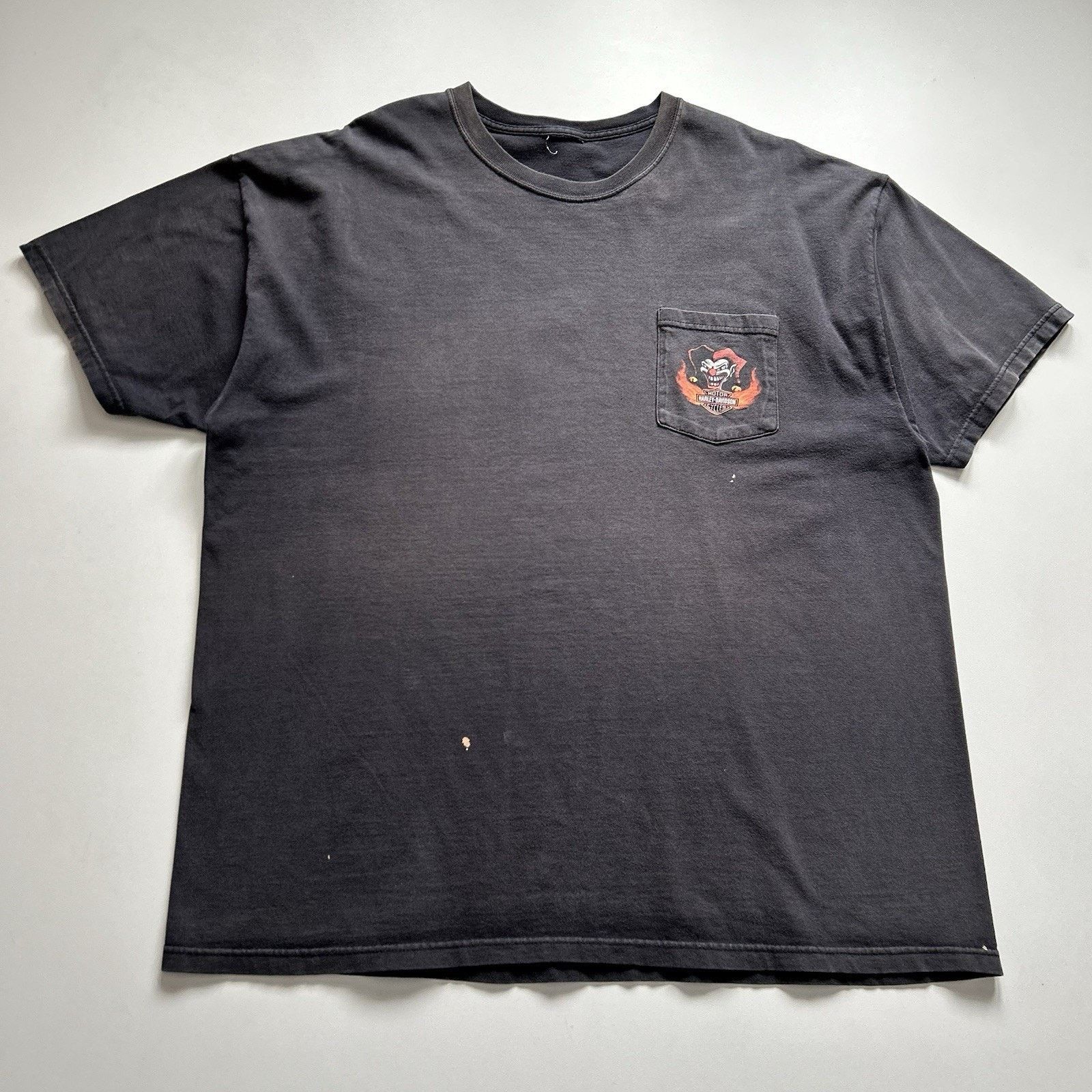 Vintage Y2K Harley Davidson Pocket T Shirt XXL Faded Black