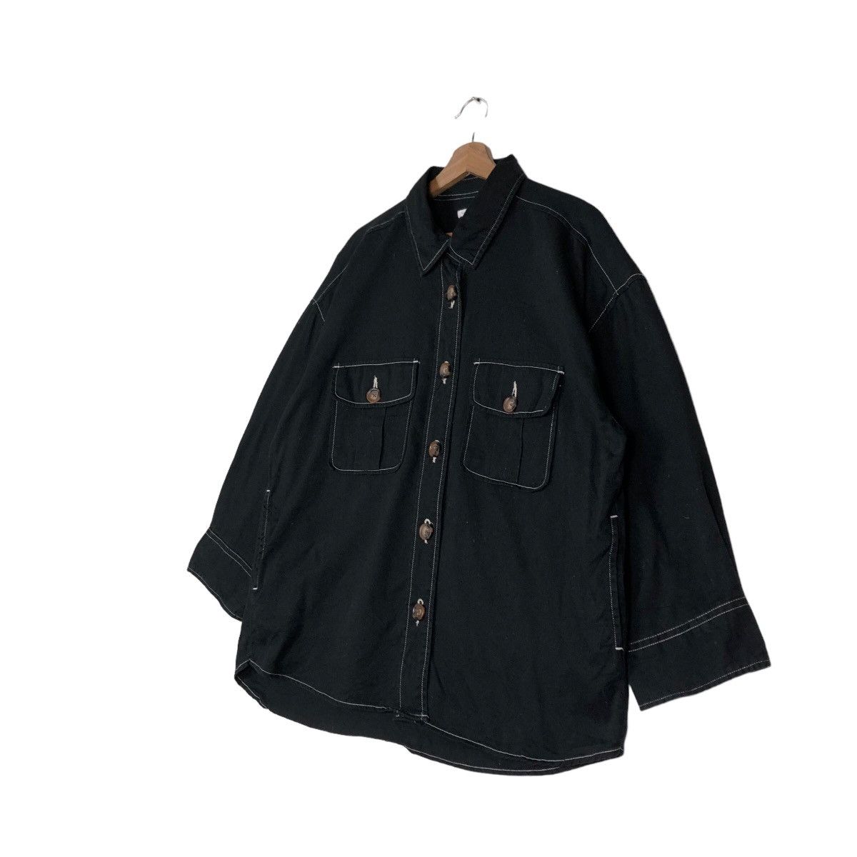 Japanese Brand 🔥Vtg Chore Jacket Wego Standard Black Issey Miyake Design Size US L / EU 52-54 / 3 - 2 Thumbnail