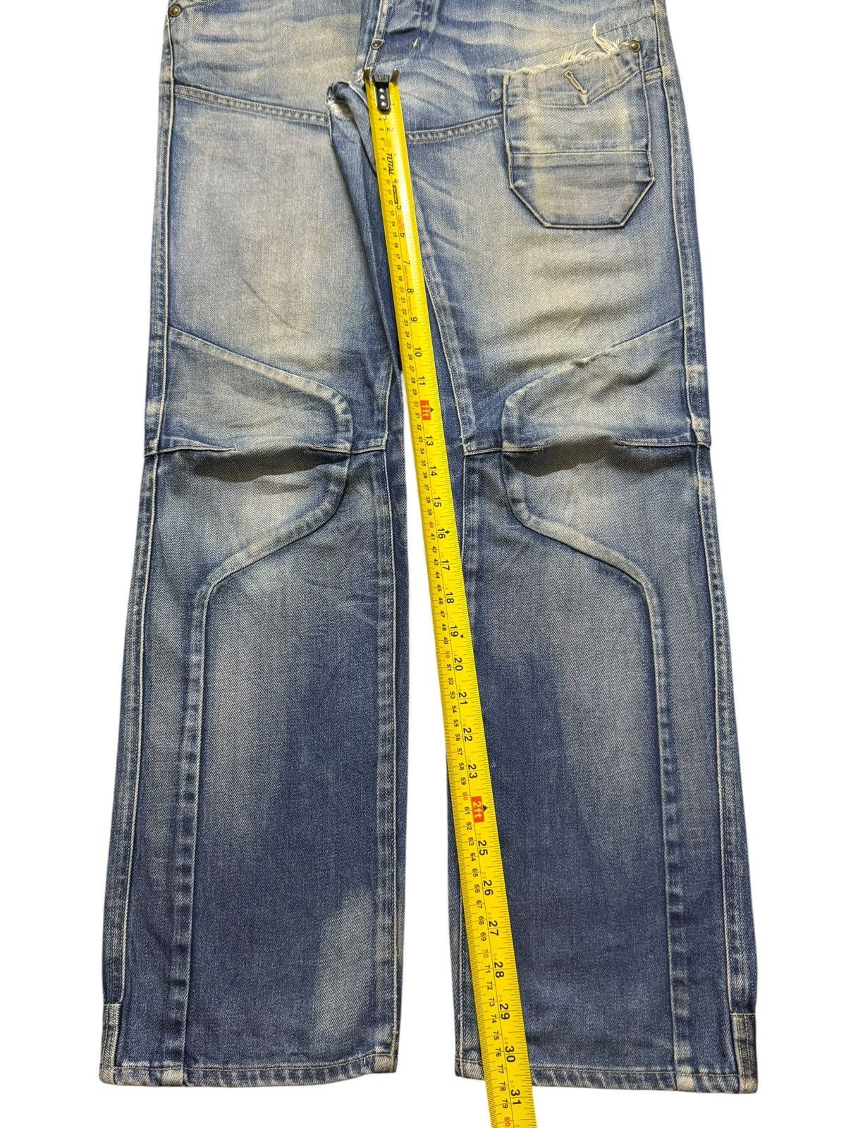 G-Star Vintage Y2K Gstar Raw Blue Faded Wash Avant Garde Style Jean Size US 33 - 10 Thumbnail