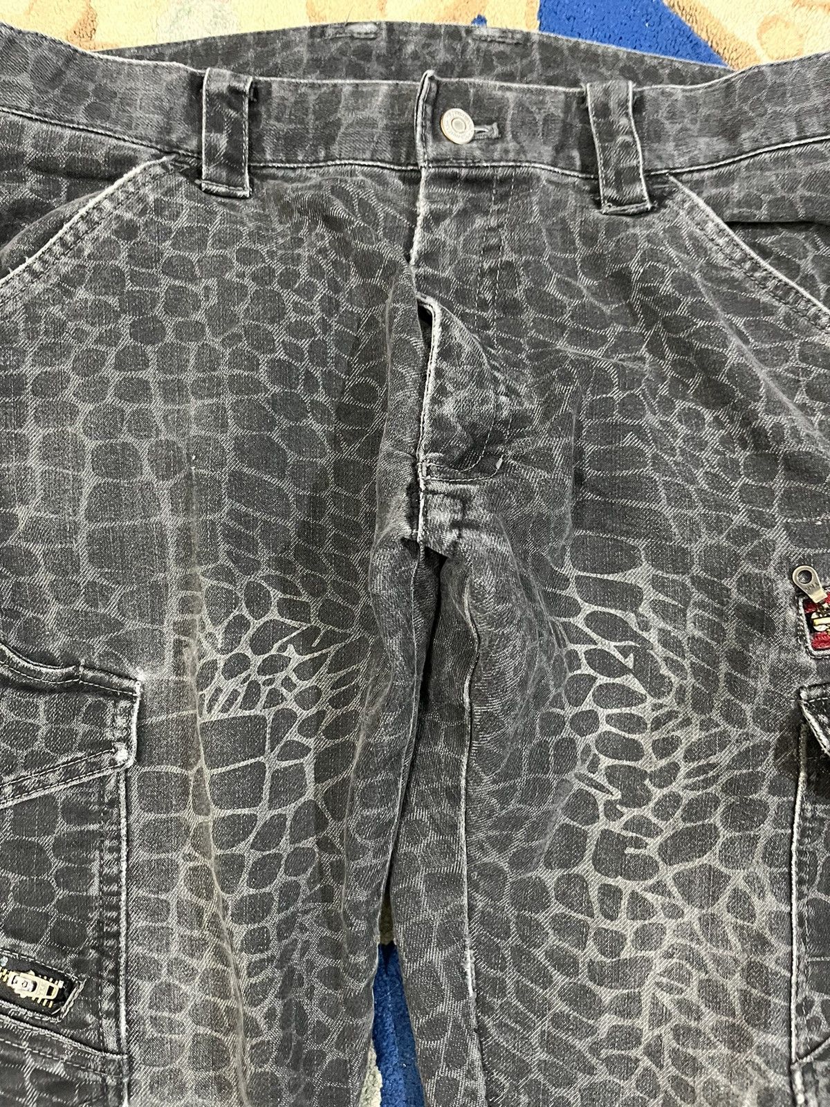 Japanese Brand × Temple Of Jawnz Vintage Jawin SnakeSkin Cargo Denim Size US 32 / EU 48 - 9 Thumbnail