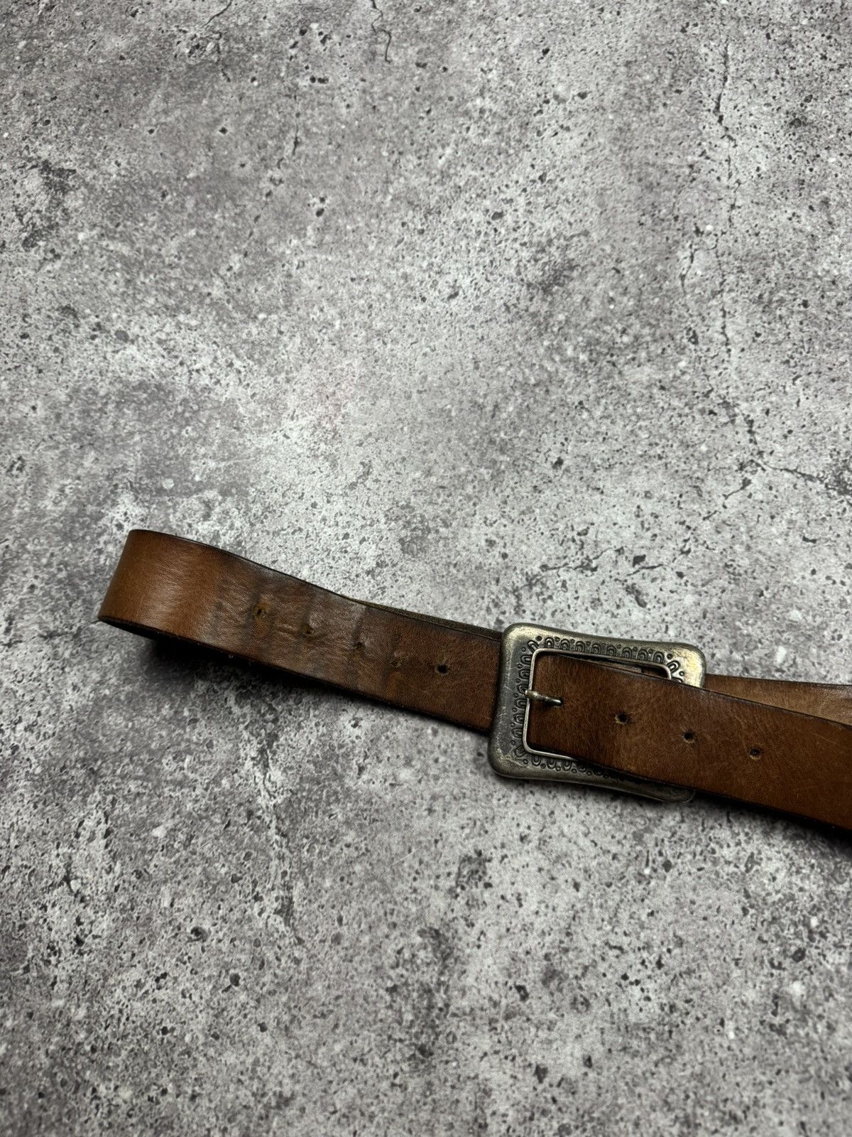 Japanese Brand 00’s NUMBER NINE STYLE LEATHER RARE Y2K WESTERN BELT VINTAGE Size ONE SIZE - 9 Thumbnail