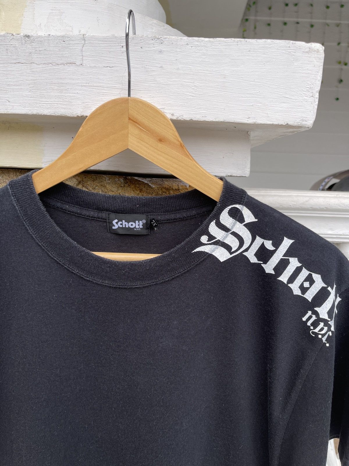 Japanese Brand × Schott × Vintage Last Drop🔥SCHOTT Japan Inc Inspired CHROME HEARTS Logo Tee Size US L / EU 52-54 / 3 - 5 Thumbnail