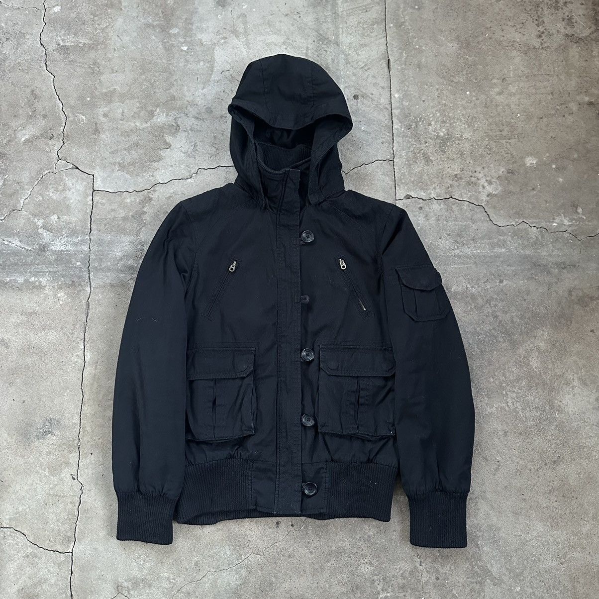 Japanese Brand Y2K H&M Crop Bomber High Zip Neck Jacket Japanese Style 00s Size XS / US 0-2 / IT 36-38 - 1 Thumbnail
