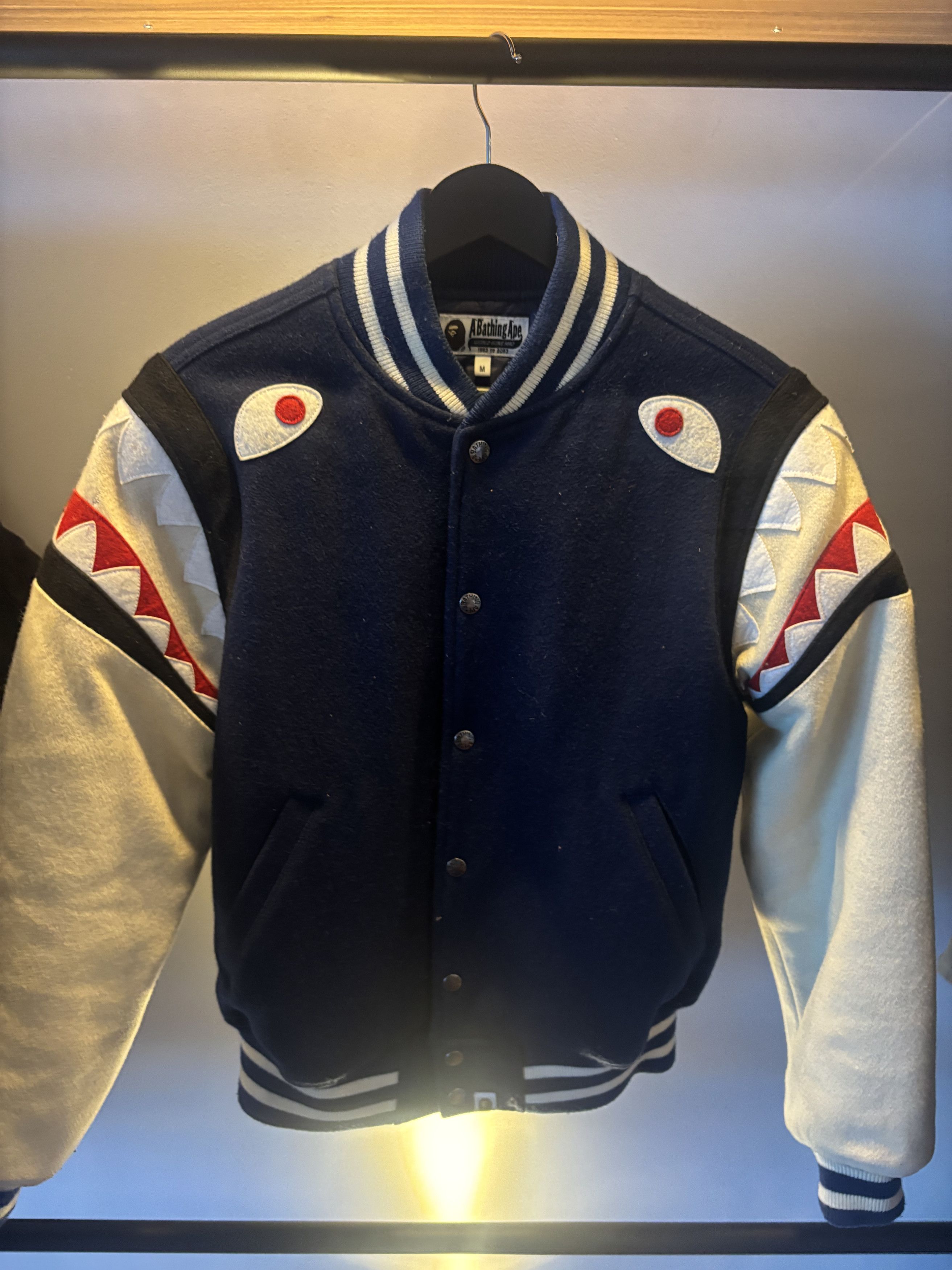 Bape Bathing Ape Shark Varsity Jacket Size US M / EU 48-50 / 2 - 3 Thumbnail