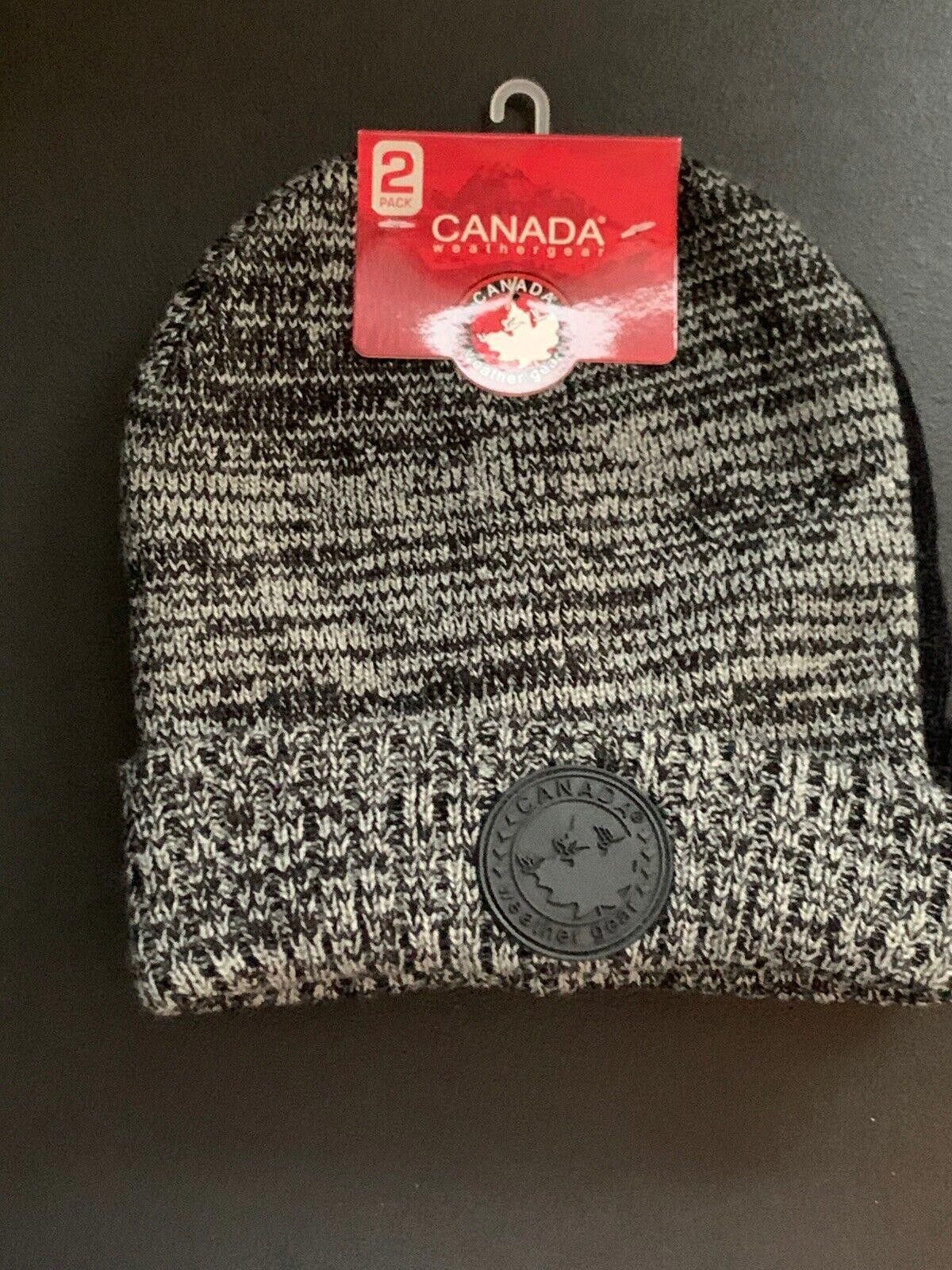 Other Canada Weather Gear Men’s 2 Pack Beanies Hats NEW Black Gray Size ONE SIZE - 1 Thumbnail