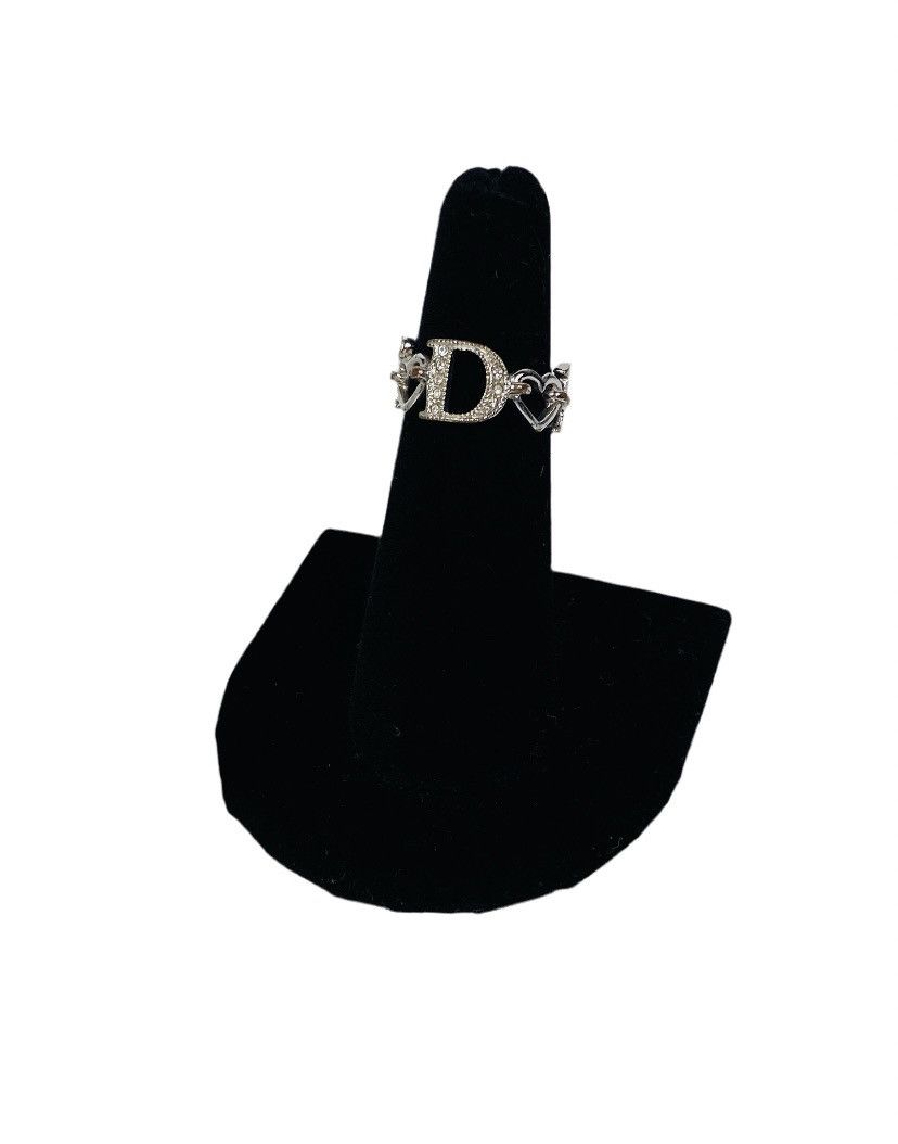 Dior Encrusted Logo Ring size 5