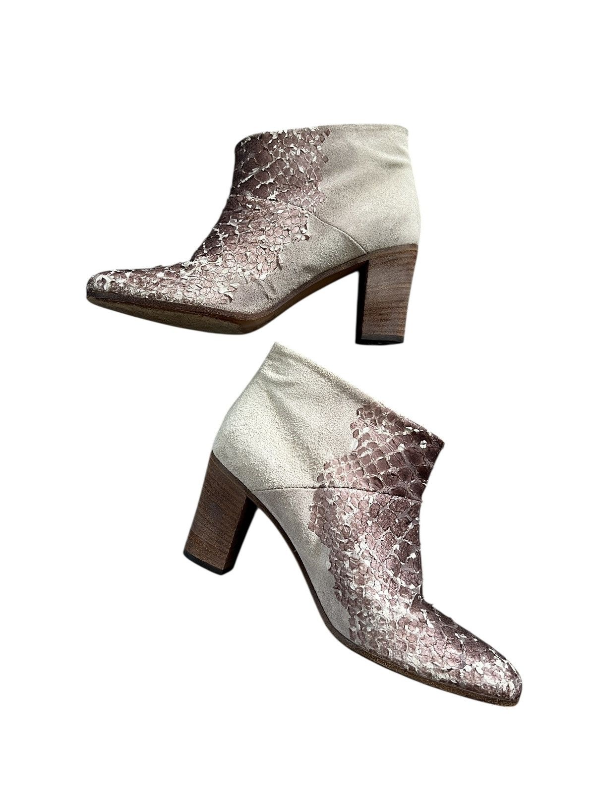 Maison Margiela Maison Margiela ‘11” Snakeskin Suede Leather Ankle Boots Size US 7 / IT 37 - 6 Thumbnail