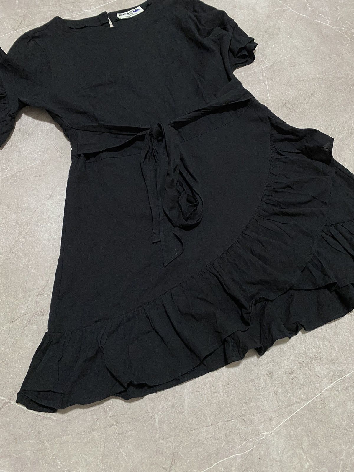Sonia Rykiel Vintage Sonia by Sonia Rykiel Ruffled Shift Dress Black Size XS / US 0-2 / IT 36-38 - 6 Thumbnail