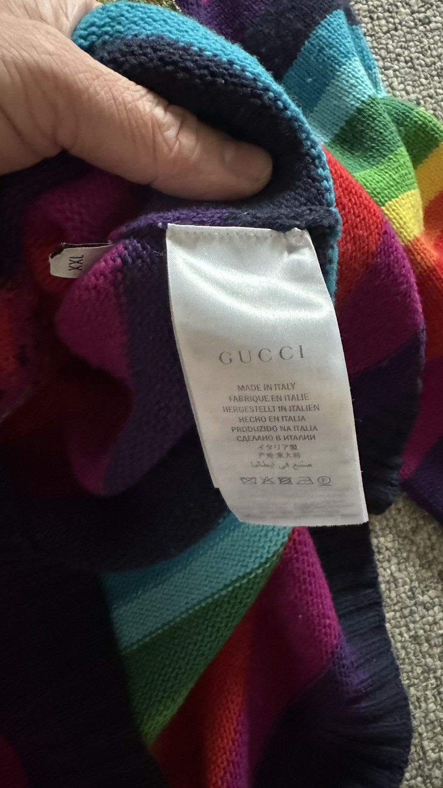 Gucci Gucci Angry Cat rainbow sweater Size US XXL / EU 58 / 5 - 6 Thumbnail
