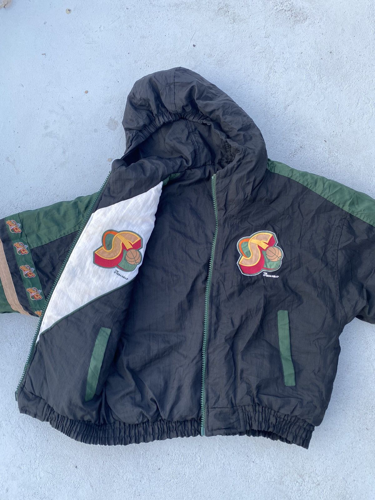 NBA × Pro Player × Vintage Vintage 90s Pro Player NBA Sonics Jacket Size US XXS / EU 40 - 4 Thumbnail