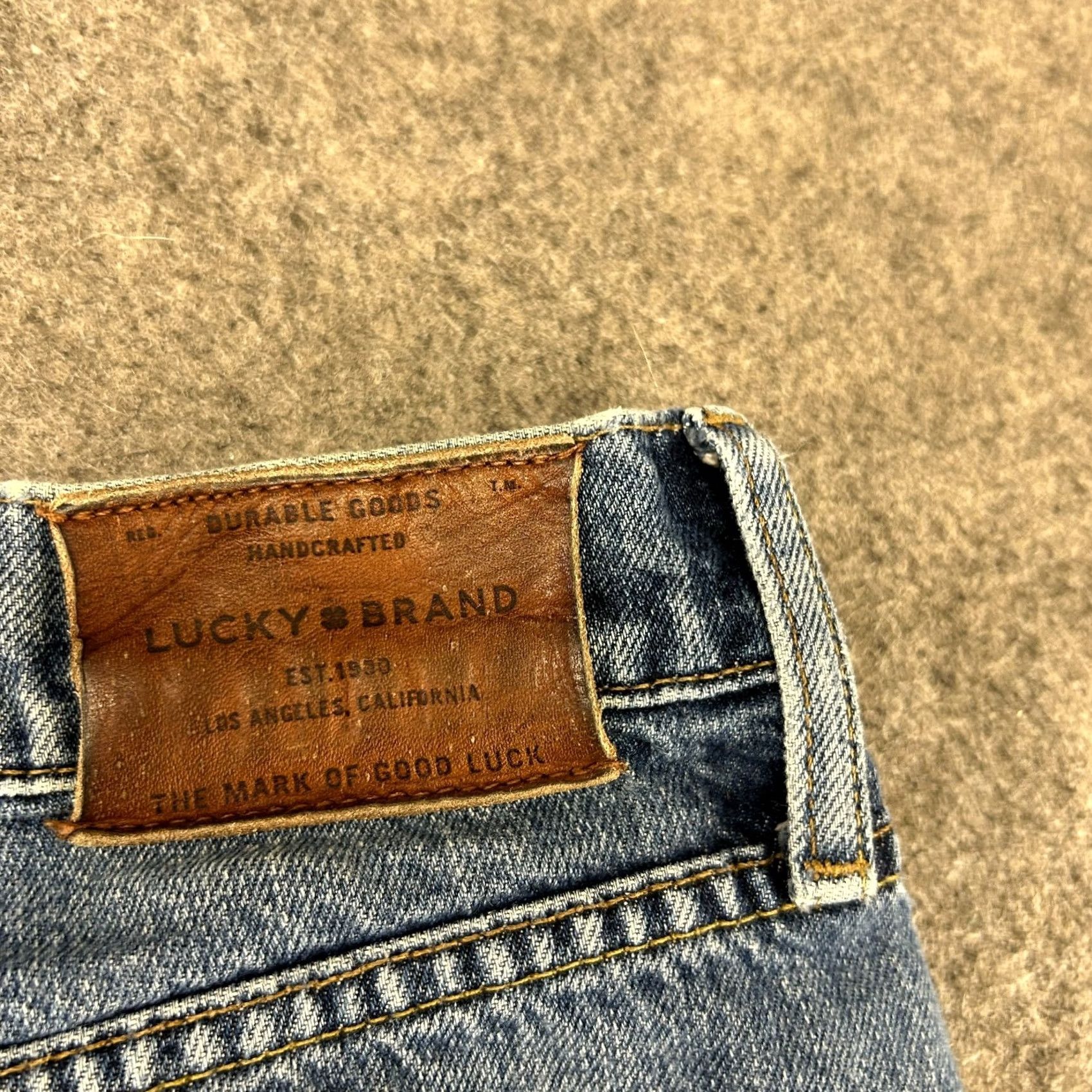 Lucky Brand Lucky Brand Jeans Slim 32x32 Blue Medium Wash 5-Pocket Denim Distressed City College Preppy Mens Size US 32 / EU 48 - 3 Thumbnail