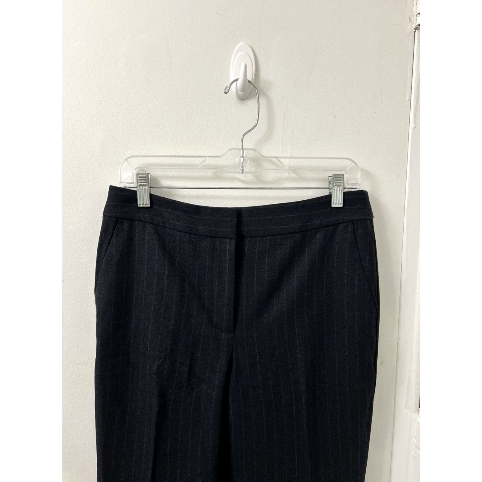 Talbots VINTAGEless Talbots Pants Womens 6P 31x26 Black Wool Blend Pinstripe NWT Petite Tapered Dress Pants Womens Size 28" / US 6 / IT 42 - 2 Thumbnail