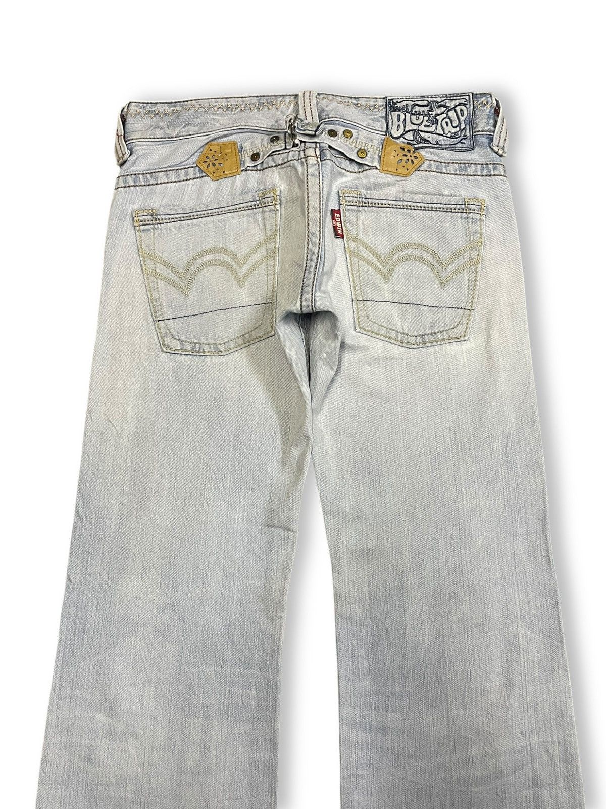 Edwin Vintage Edwin Blue Strip Buckle Back Blue Washed Jeans Size 30" / US 8 / IT 44 - 6 Thumbnail