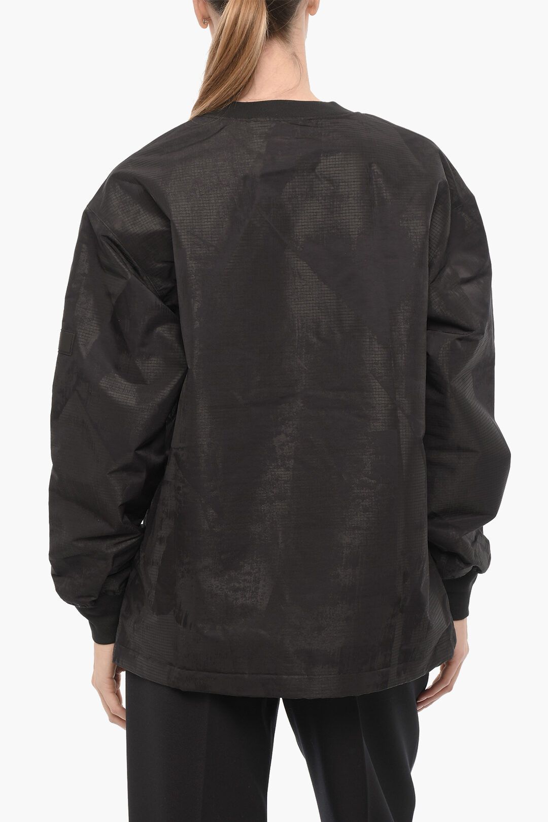 Y-3 × Yohji Yamamoto og1mm0824 Nylon Oversized Fit Crew-Neck Sweatshirt in Black Size S / US 4 / IT 40 - 2 Thumbnail