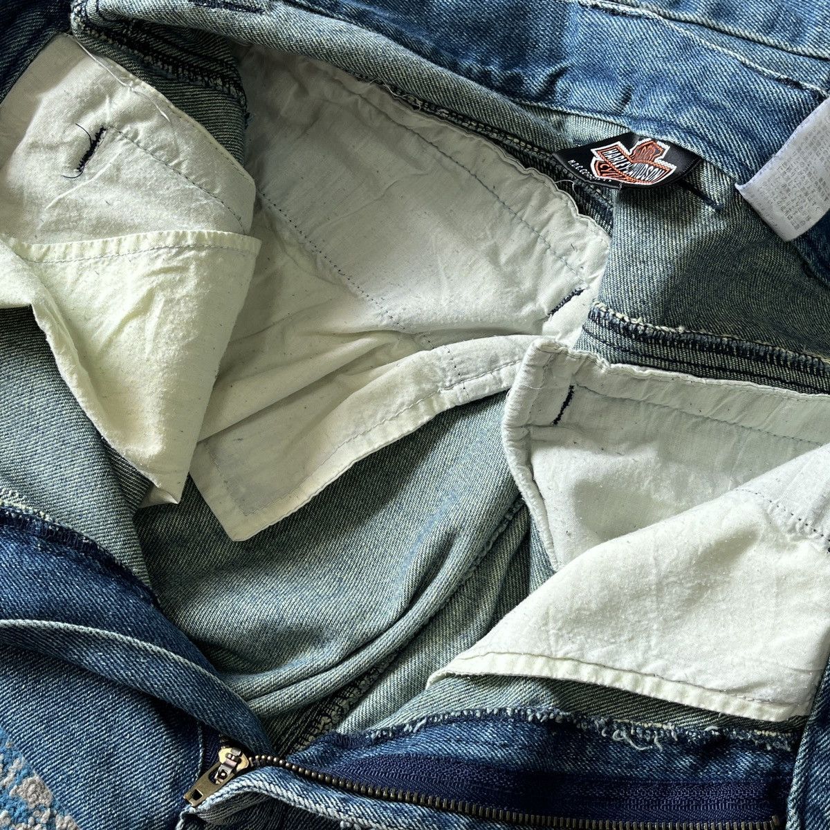 Harley Davidson × Vintage Harley Davidson Double Knee Denim Jeans Size US 35 - 18 Thumbnail