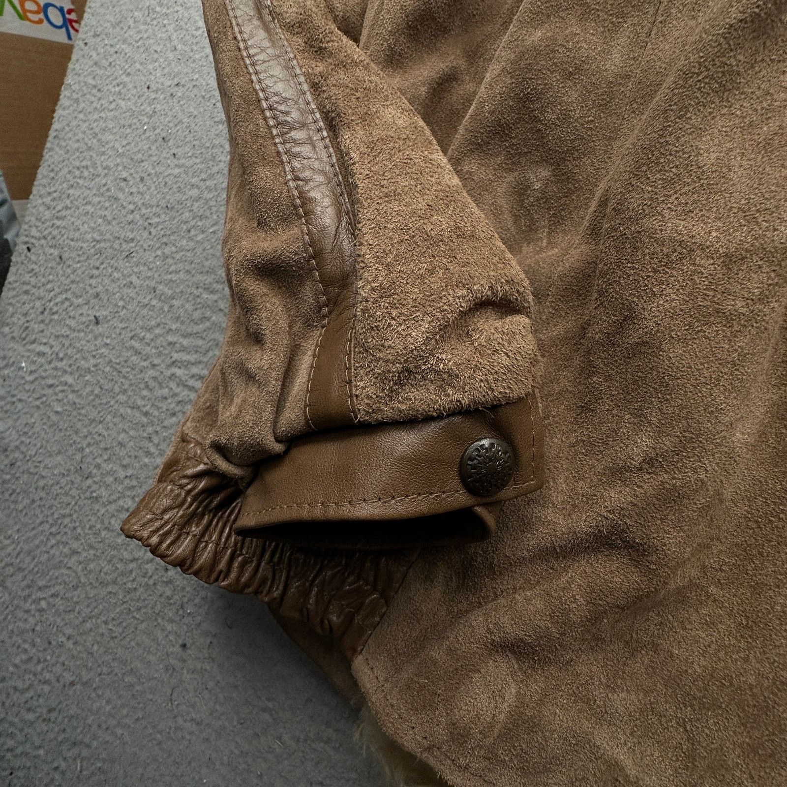 Vintage VTG 70s Ms Pioneer Suede Leather Jacket Womens 10 Fur Trim Size L / US 10 / IT 46 - 10 Thumbnail