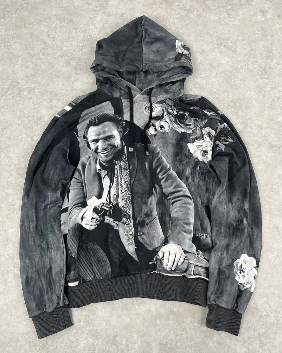 Dolce & Gabbana 2000s Dolce & Gabbana Black & White Aged Cinema Graphic Hoodie Size US M / EU 48-50 / 2 - 1 Thumbnail