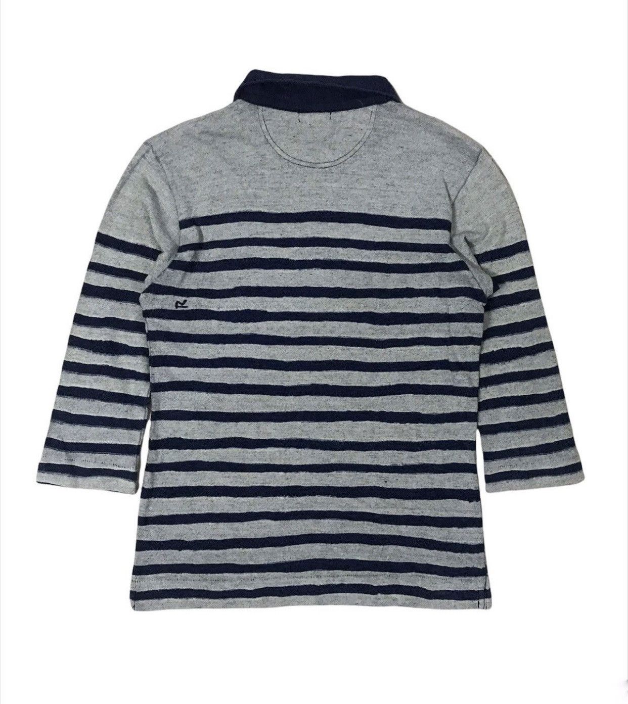 45rpm × Indigo Vtg 45rpm Indigo Polo Stripe Shirt Size S / US 4 / IT 40 - 3 Thumbnail