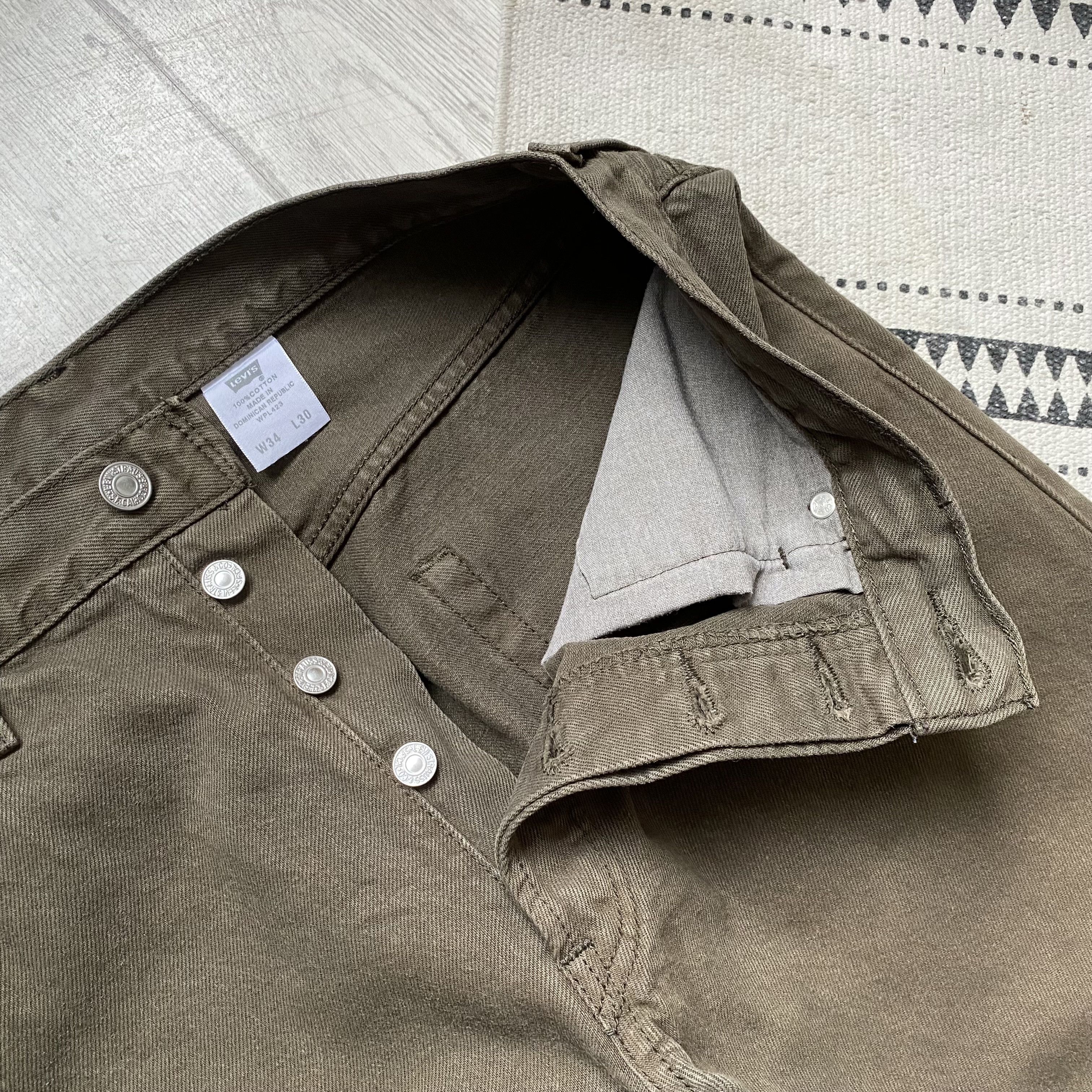 Levi's Vintage Clothing 👖 Vintage 00s Faded Levis jeans 501 khaki Y2K denim pants Size US 30 / EU 46 - 5 Thumbnail