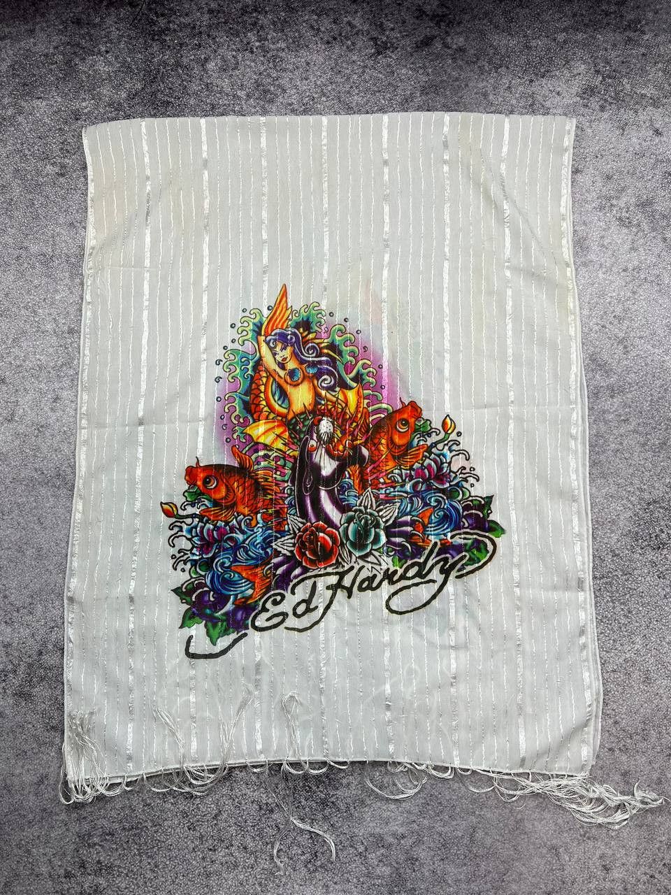 Ed Hardy Vintage Ed Hardy by Christian Audigier Silk Scarf Y2K Size ONE SIZE - 1 Thumbnail