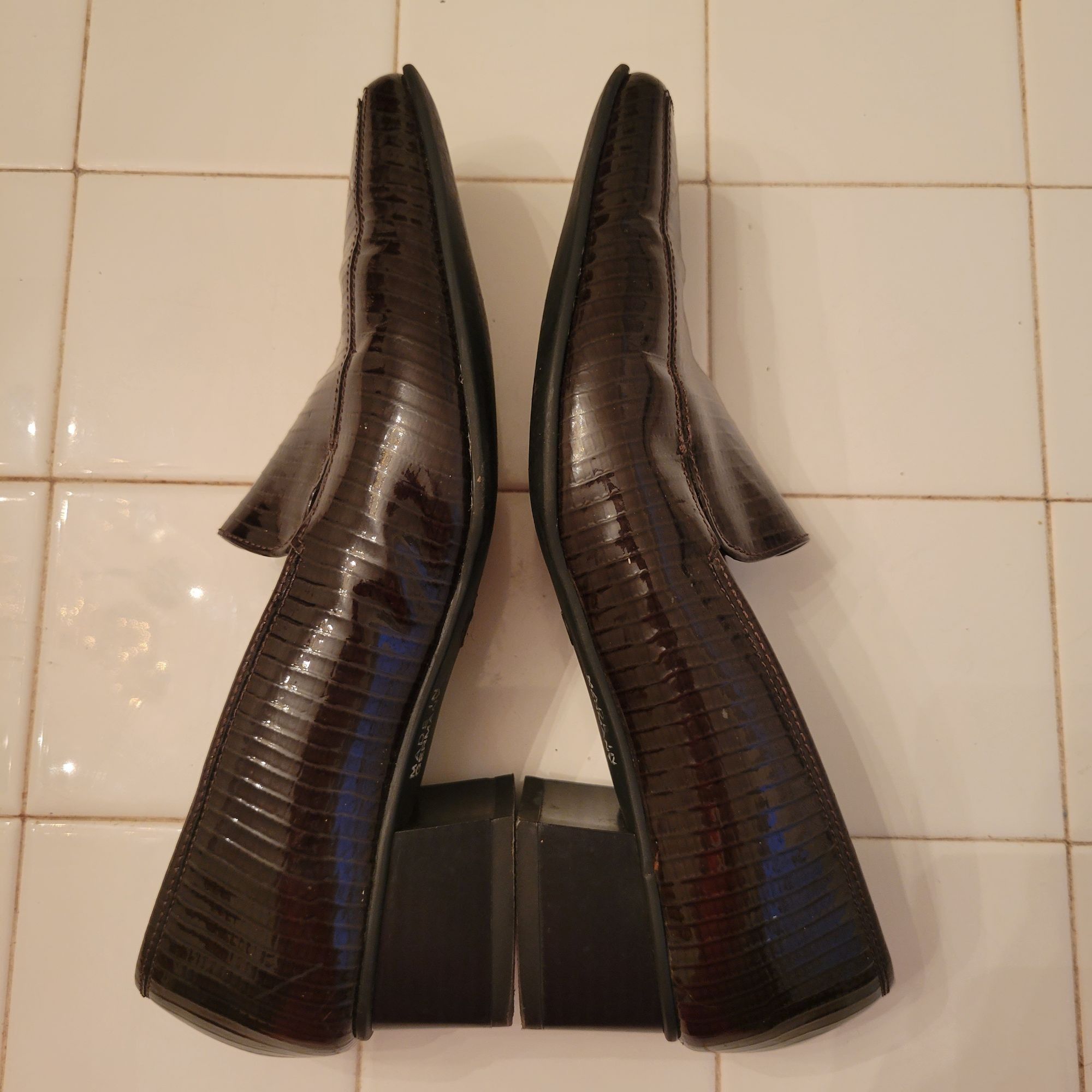 Vintage Ara Classic Echt Leder Brown Leather Heeled Loafers 7.5G Ge Size US 10 / IT 40 - 7 Thumbnail