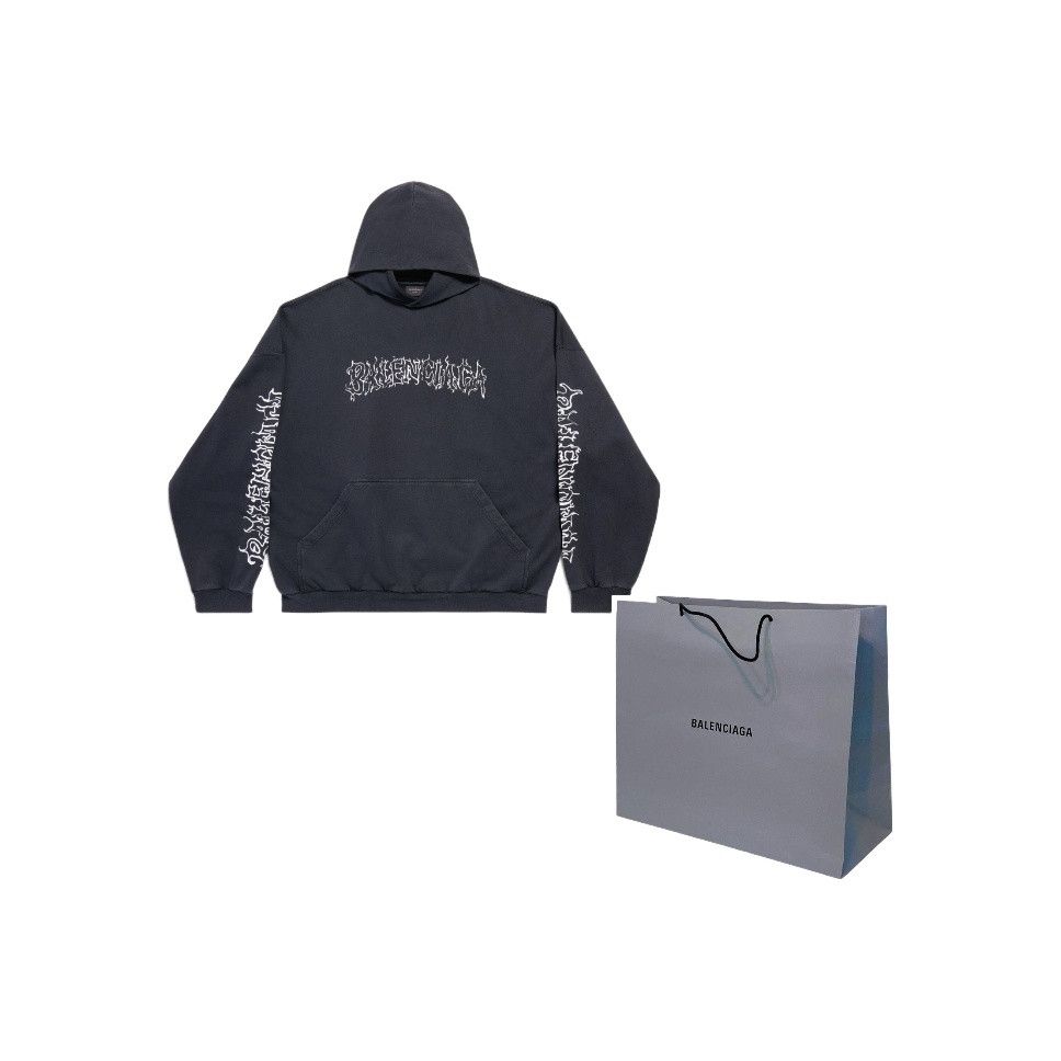 Balenciaga Balenciaga Metal Logo Print Hoodie Size 1 Size US S / EU 44-46 / 1 - 1 Thumbnail