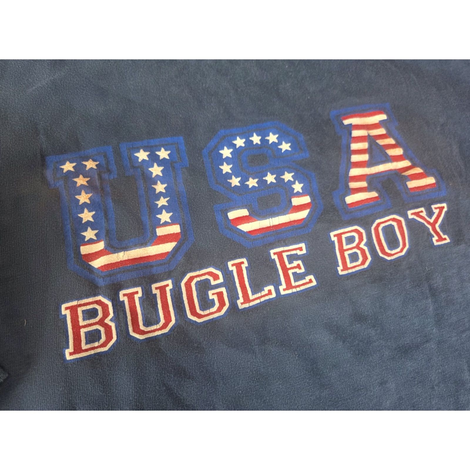 Bugle Boy VINTAGE Bugle Boy T-Shirt XL Men Short Sleeve 90s Logo Blue Distressed USA Red White Blue T-Shirt Mens XL Size US XL / EU 56 / 4 - 3 Thumbnail