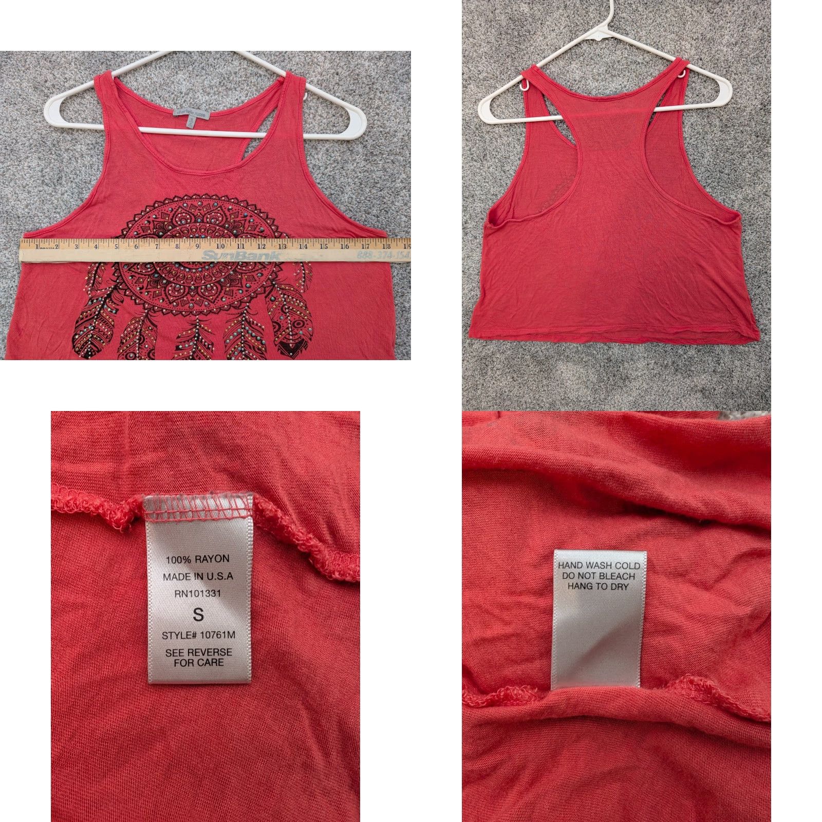 Vintage VINTAGE Charlotte Russe Tank Adult Small Coral Dream Catcher Fairy Boho Y2K Women Sleeveless Rayon Embroidered 90s Size S / US 4 / IT 40 - 8 Thumbnail