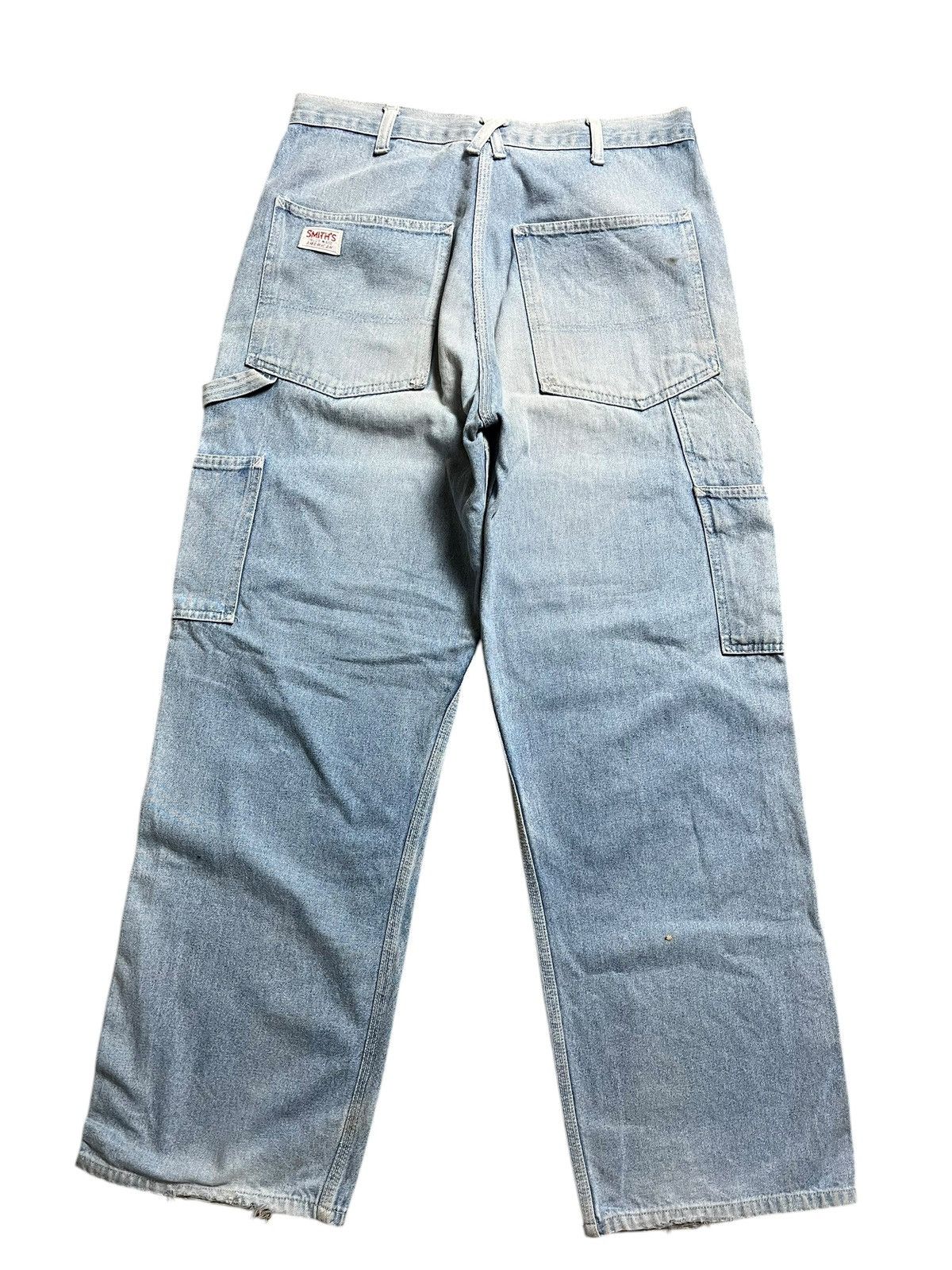 Japanese Brand × Vintage VINTAGE SMITH’S MADE AMERICA CARPENTER WASHED BLUE JEAN Size US 32 / EU 48 - 10 Thumbnail