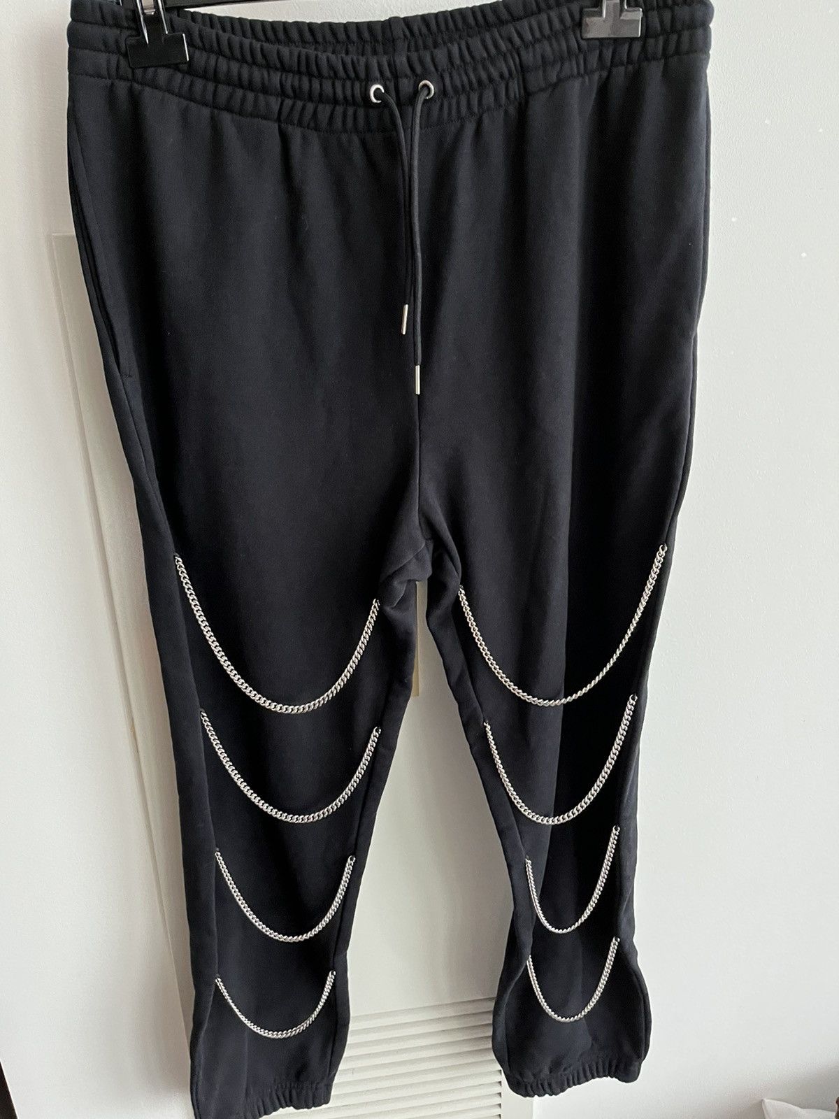 Celine × Hedi Slimane Super Runway RARE Celine By Hedi Chain Sweatpants Brand New Size US 35 - 2 Thumbnail