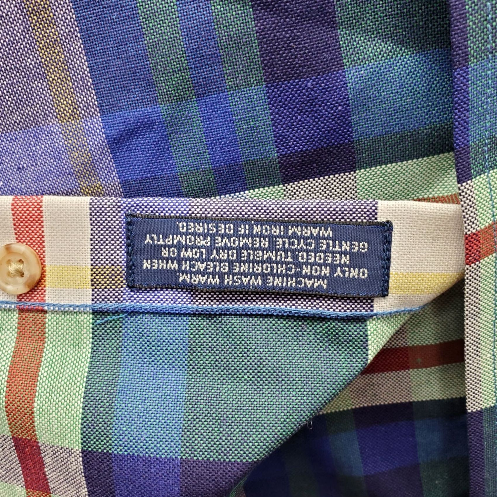 Vintage John Ashford Shirt Mens L Multi Plaid Oxford Collar Button-Down EUC Size US L / EU 52-54 / 3 - 7 Thumbnail