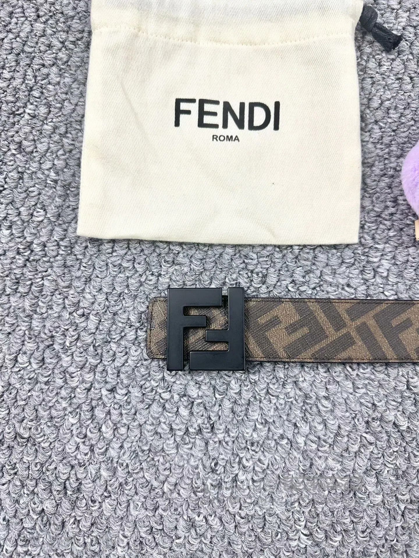 Fendi FENDI Brown Monogram All-over Printed Double F Belt| Size ONE SIZE - 2 Thumbnail
