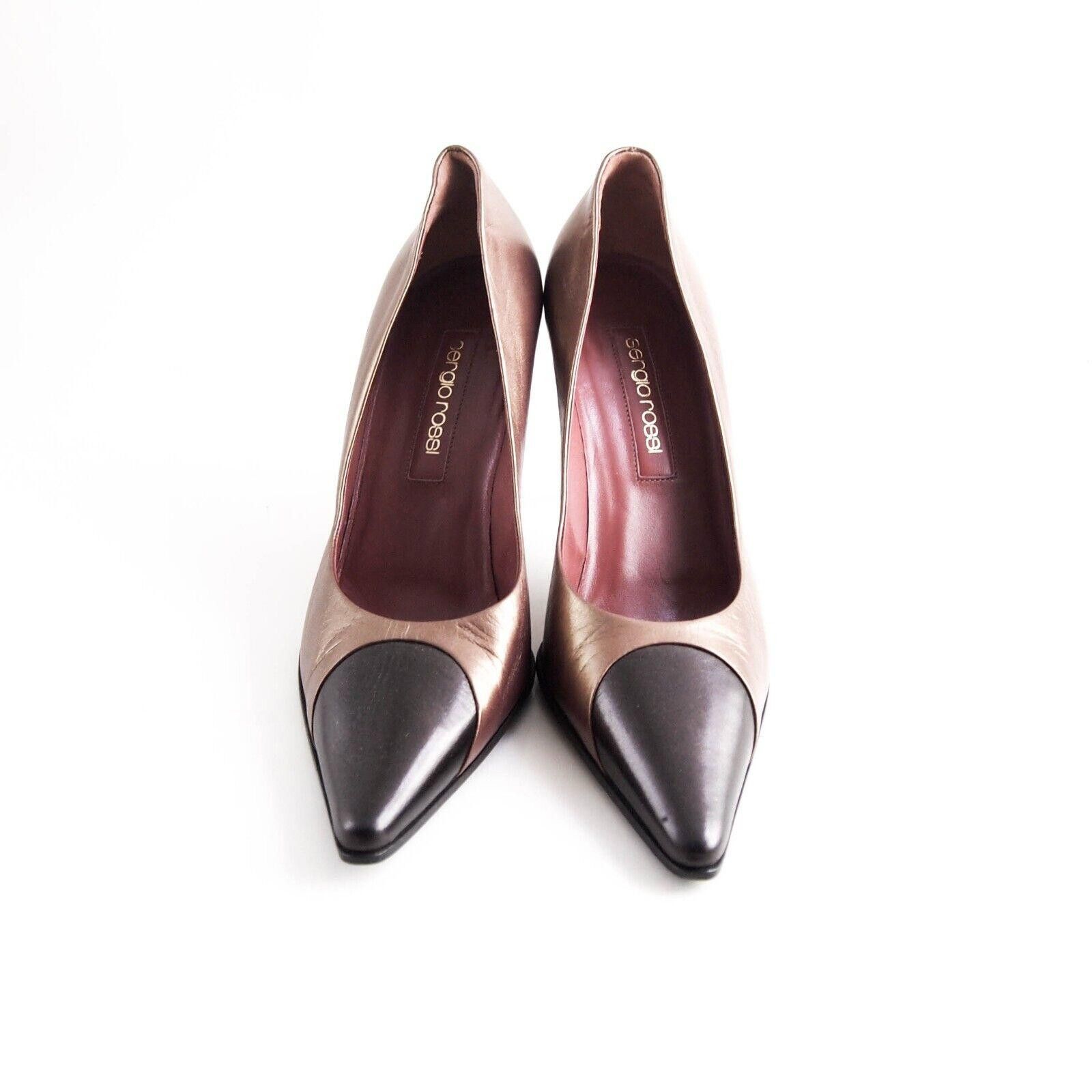 Sergio Rossi Sergio Rossi Heels Gold Brown Pink Leather US 8.5 EU 38.5 Size US 8.5 / IT 38.5 - 3 Thumbnail