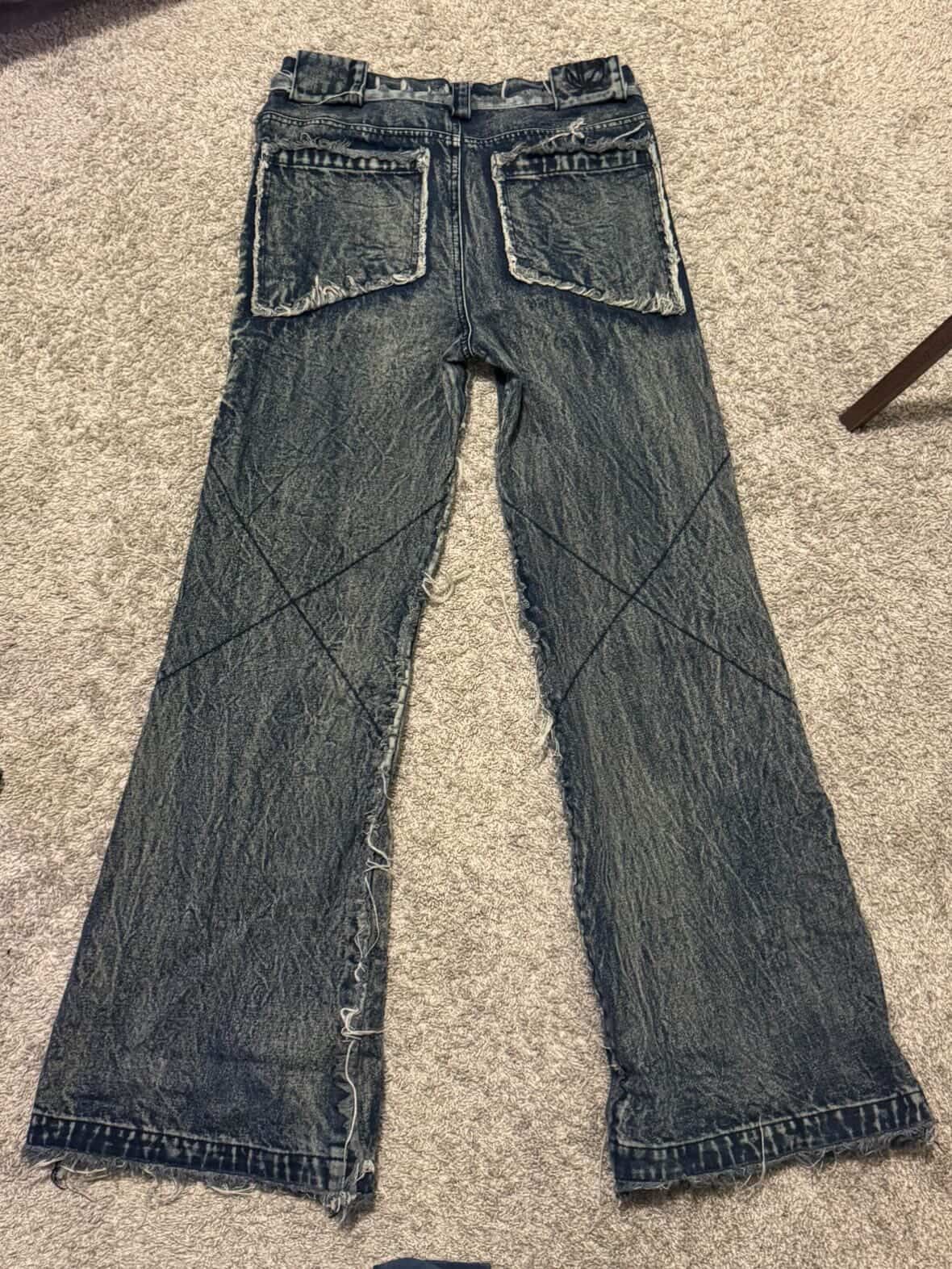 No Faith Studios FLARED DENIM 002 GREEN/BLUE Size US 32 / EU 48 - 2 Thumbnail