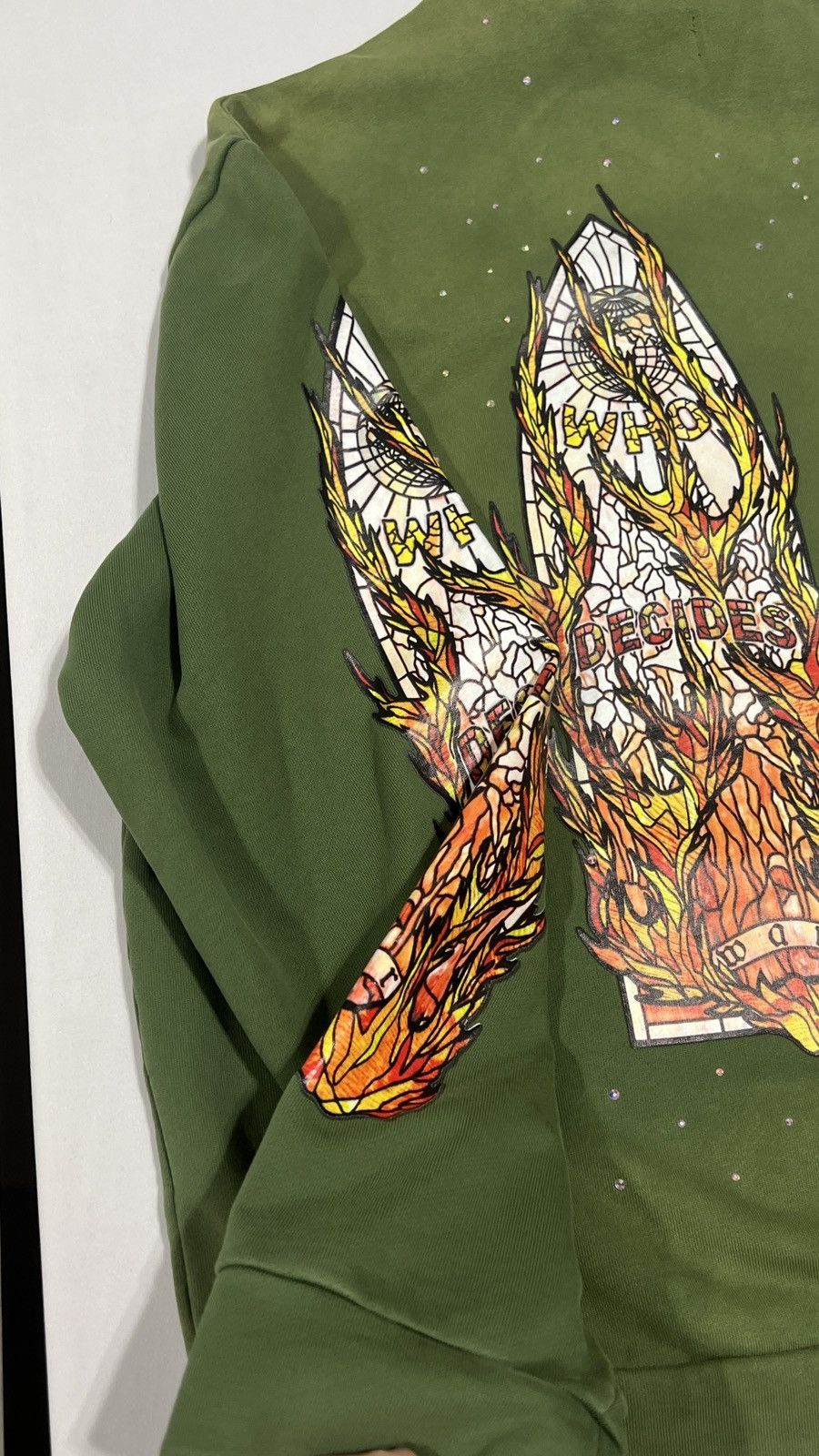 Who Decides War Who Decides War Rhinestone Green Hoodie Size US L / EU 52-54 / 3 - 14 Thumbnail