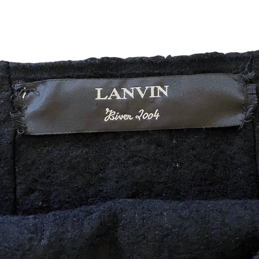 Lanvin Lanvin Runway Vintage Gray Wool Black Velvet Pencil Skirt Size 26" / US 2 / IT 38 - 4 Thumbnail
