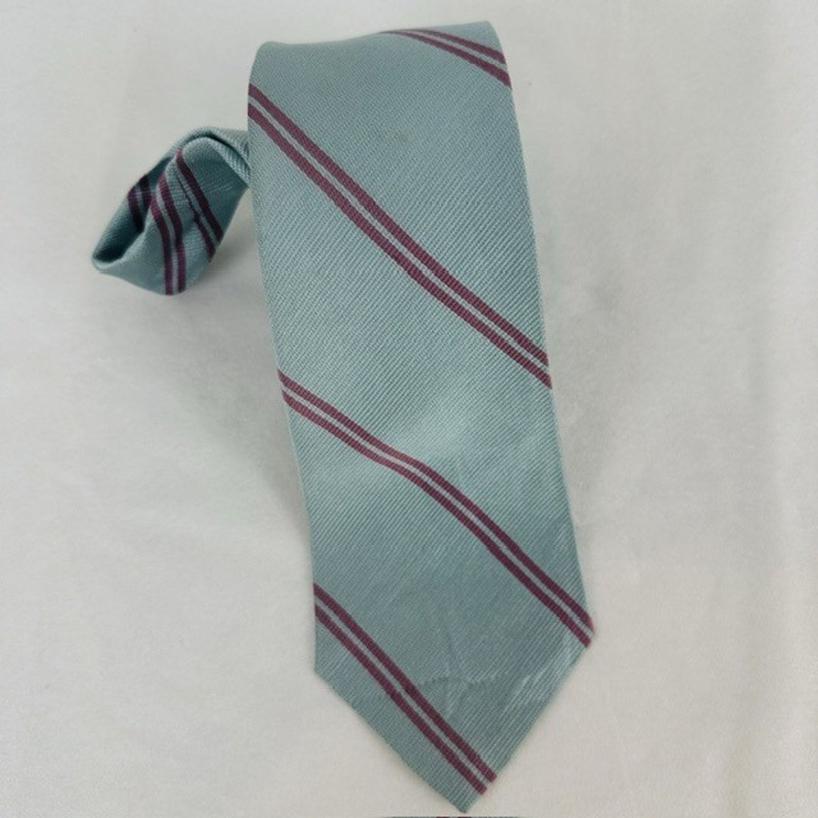 Other Tattersall tie Blue Striped 55" Silk Preppy Grandpacore VTG Size ONE SIZE - 4 Thumbnail