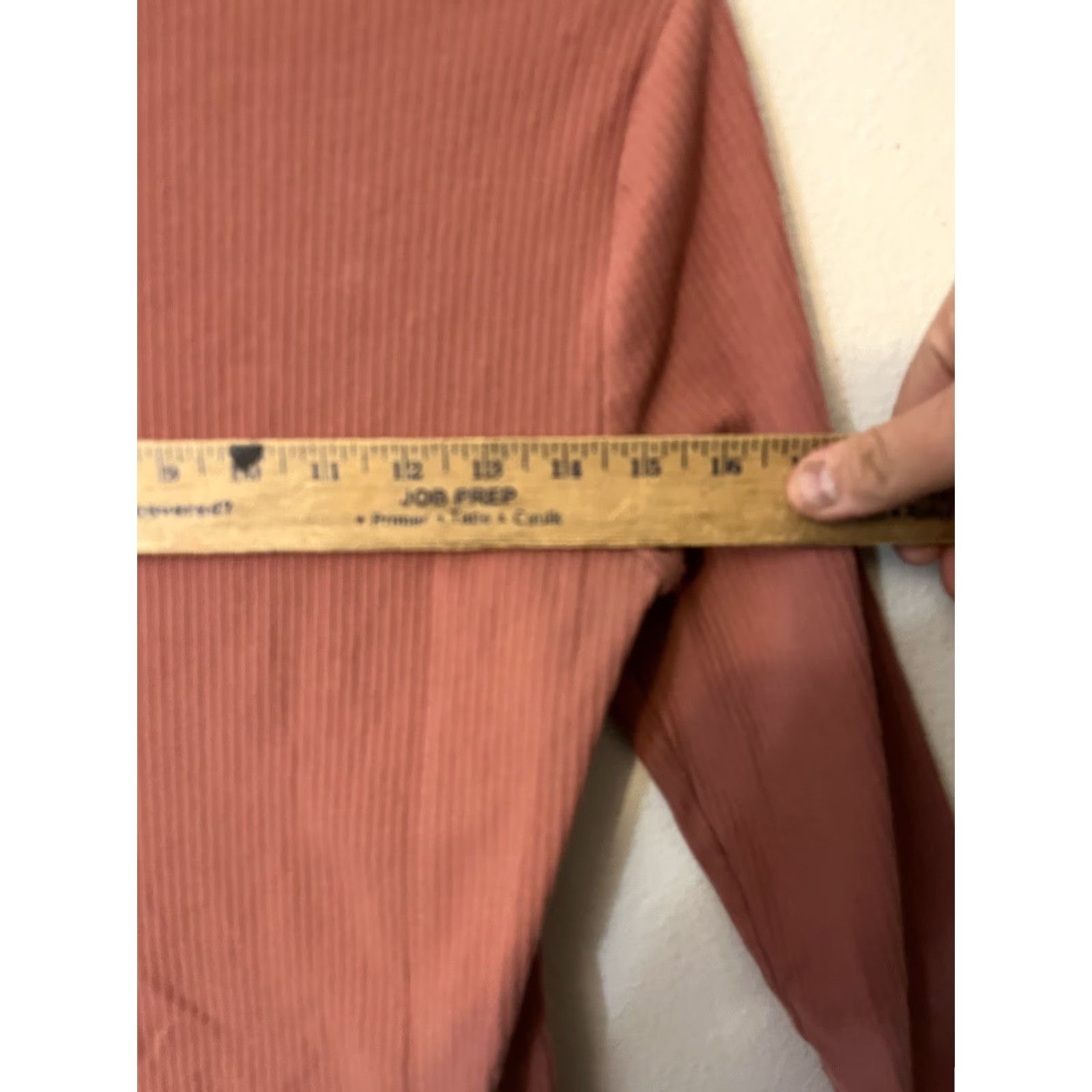 Old Navy Old Navy Bodysuit Long-Sleeve Square-Neck Pink Salmon Size Large Regular Women's Solid Knit Cotton Spandex Elastane Size L / US 10 / IT 46 - 5 Thumbnail