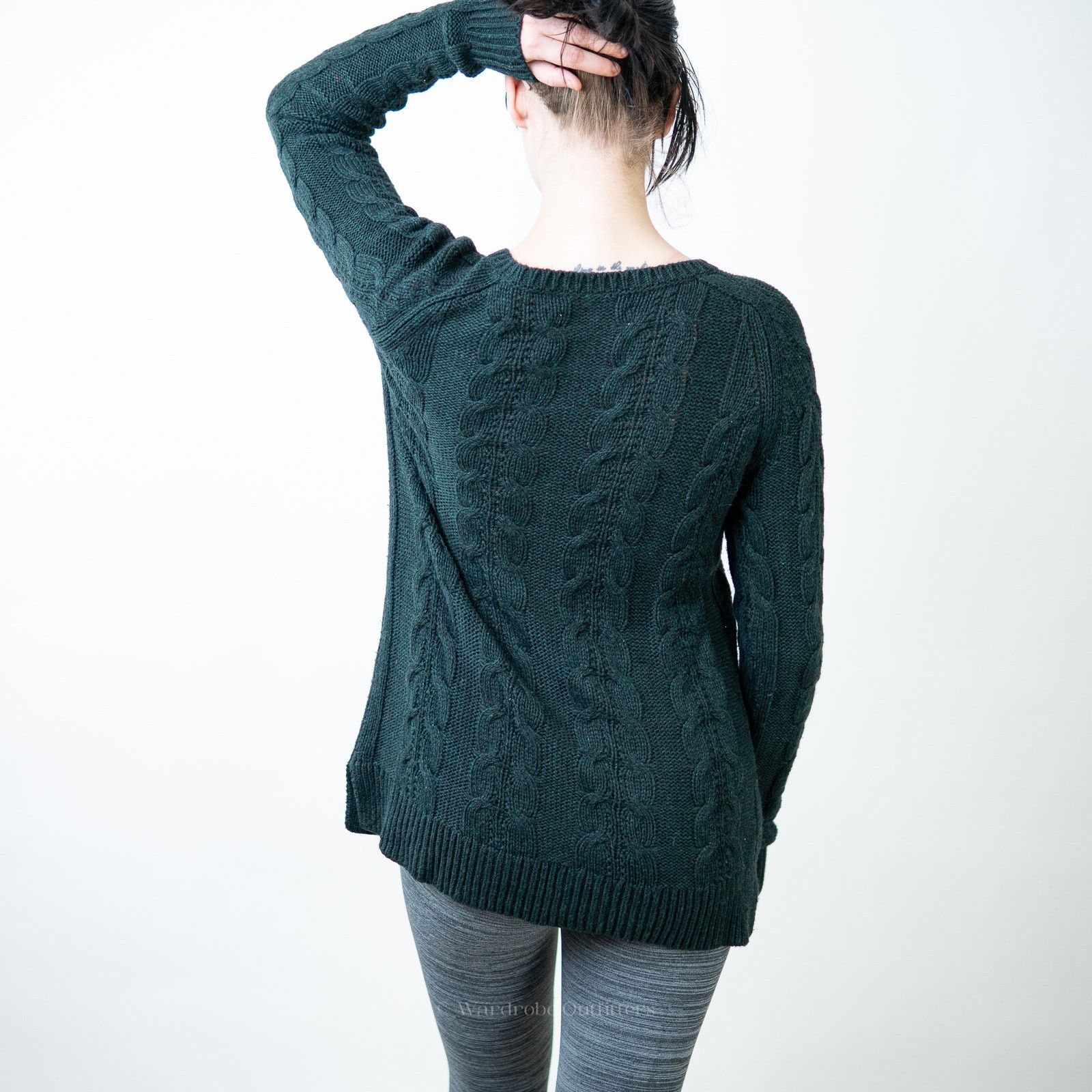 Loft LOFT Camel Hair Sage Green Cable Knit Sweater - M Size M / US 6-8 / IT 42-44 - 4 Thumbnail