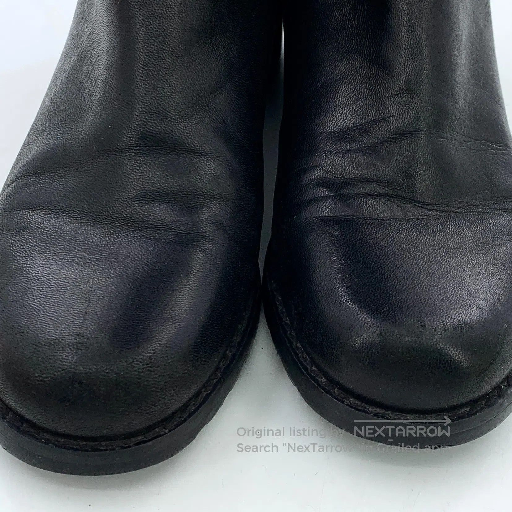 Swarovski SW Black round toe leather casual flat high boots| Size US 12 / IT 42 - 9 Thumbnail
