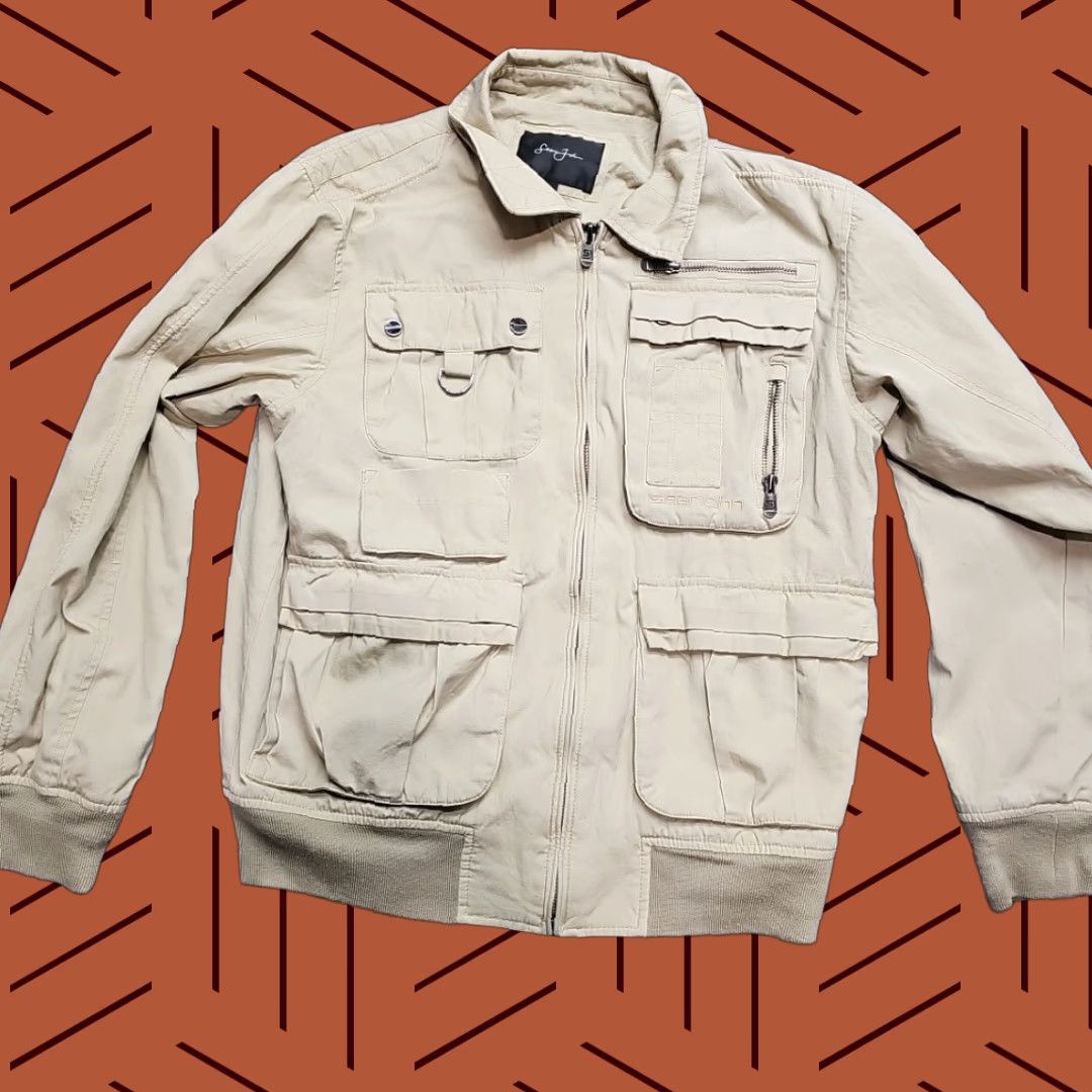 Sean John VINTAGE Sean John Utility Jacket Men Medium Brown Full Zip Multi Pocket Jacket Size US M / EU 48-50 / 2 - 1 Thumbnail