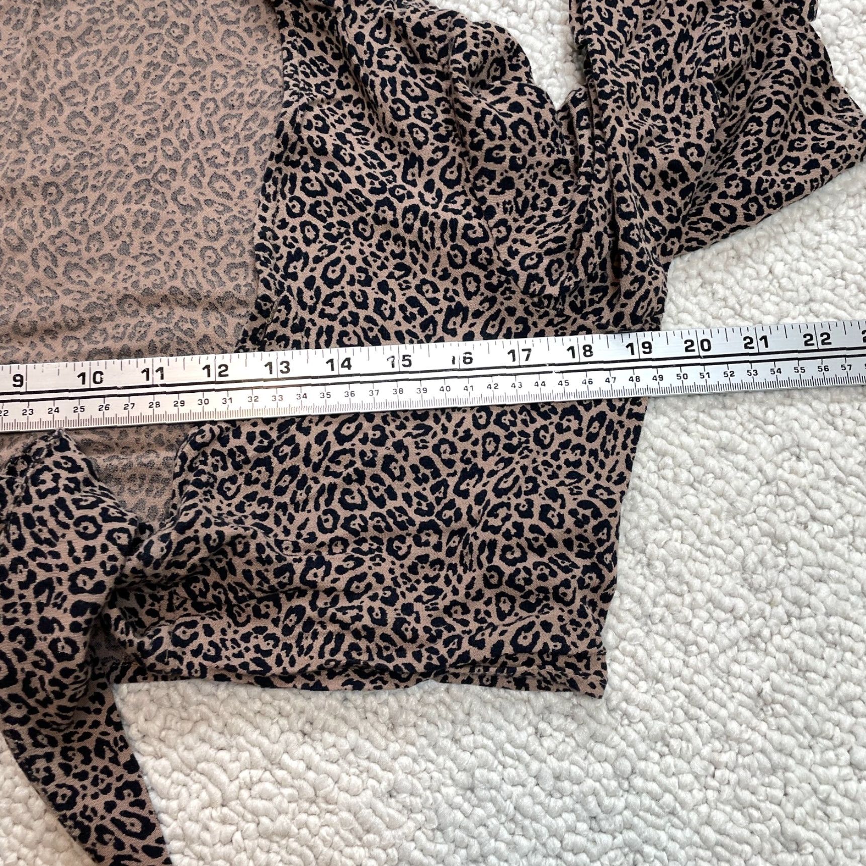 American Eagle Outfitters American Eagle Cropped Top Womens Medium Brown Leopard Print Flare Sleeve Knot Size M / US 6-8 / IT 42-44 - 7 Thumbnail
