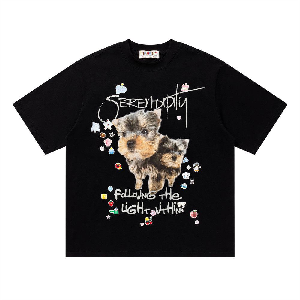 Japanese Brand Men's Hip-Hop Crew Neck T-Shirt with Puppy Print Size US M / EU 48-50 / 2 - 1 Thumbnail