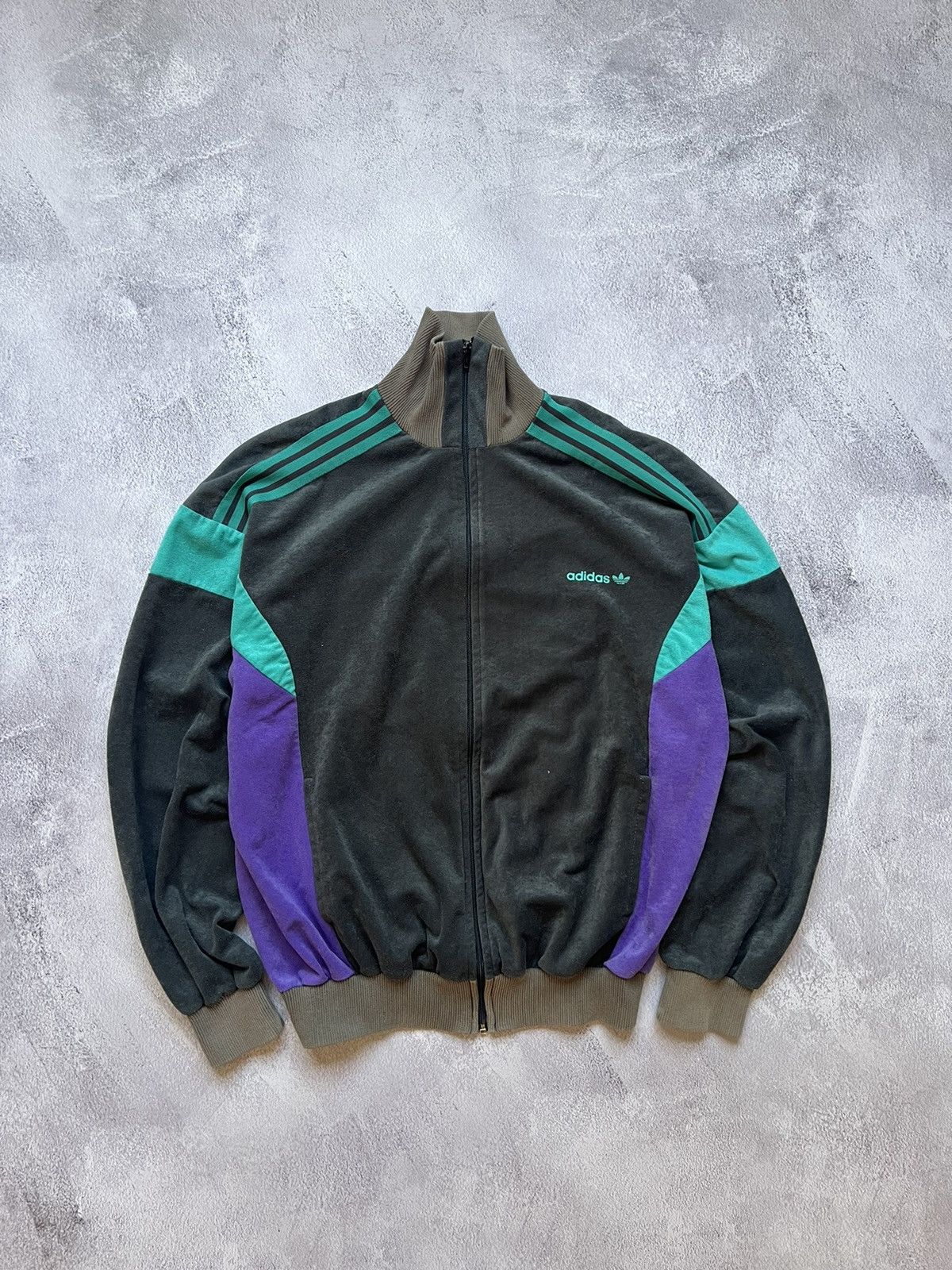 ジャケット・アウター 80s old adidas track jacket Large size Adidas Originals Track Jacket Mens Large 80s Black Zip Retro