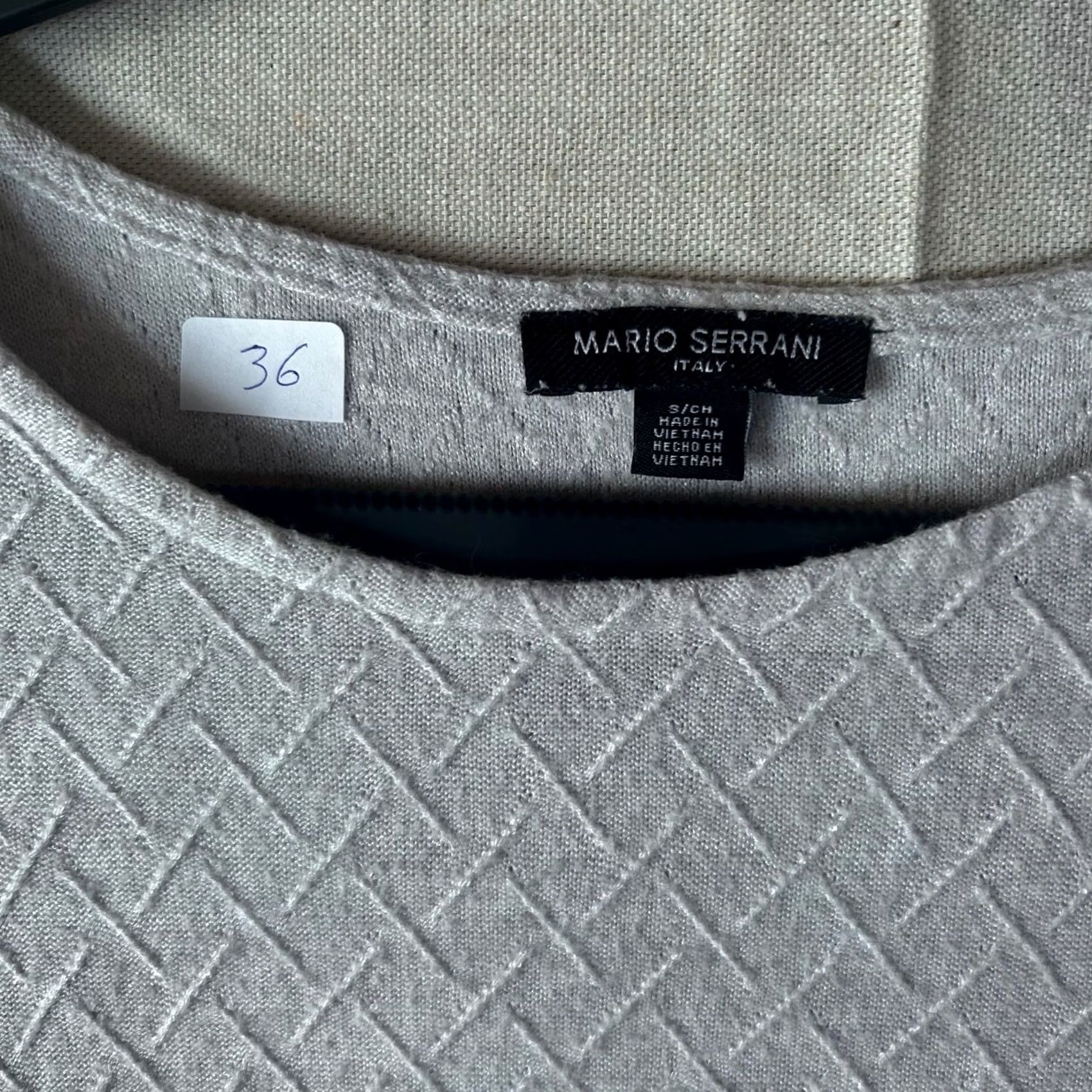 Vintage Mario Serrani Italy Gray Basketweave Knit Long Sleeve Top - Small Size S / US 4 / IT 40 - 2 Thumbnail