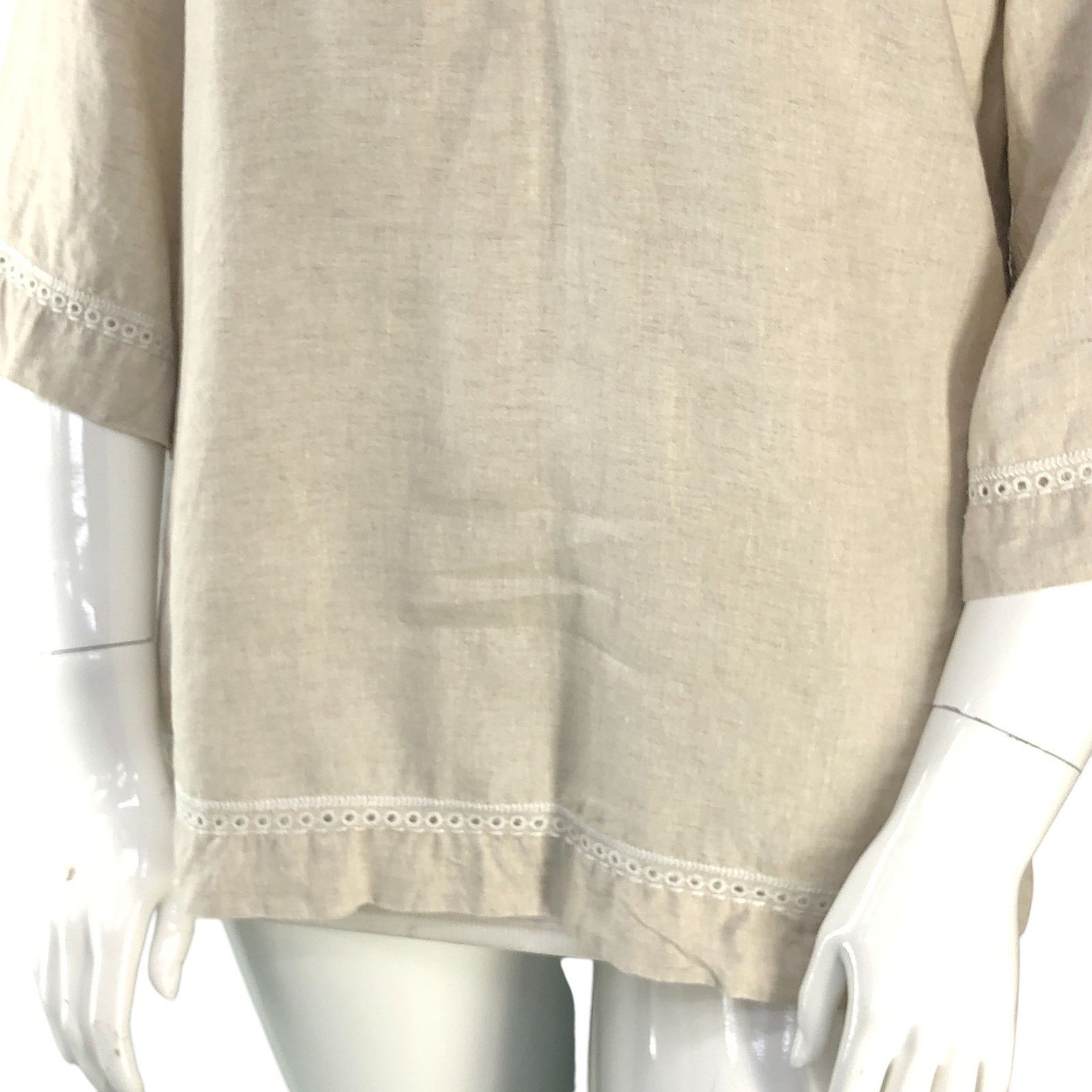 Tommy Bahama Tommy Bahama Size L Tunic Embroidered Beaded Linen TINY FLAW Size L / US 10 / IT 46 - 4 Thumbnail