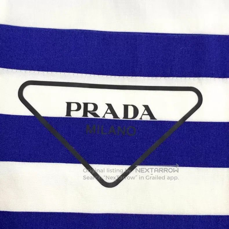 Prada Prada Colour-matched striped triangle cotton lapel single- Size US XXS / EU 40 - 5 Thumbnail